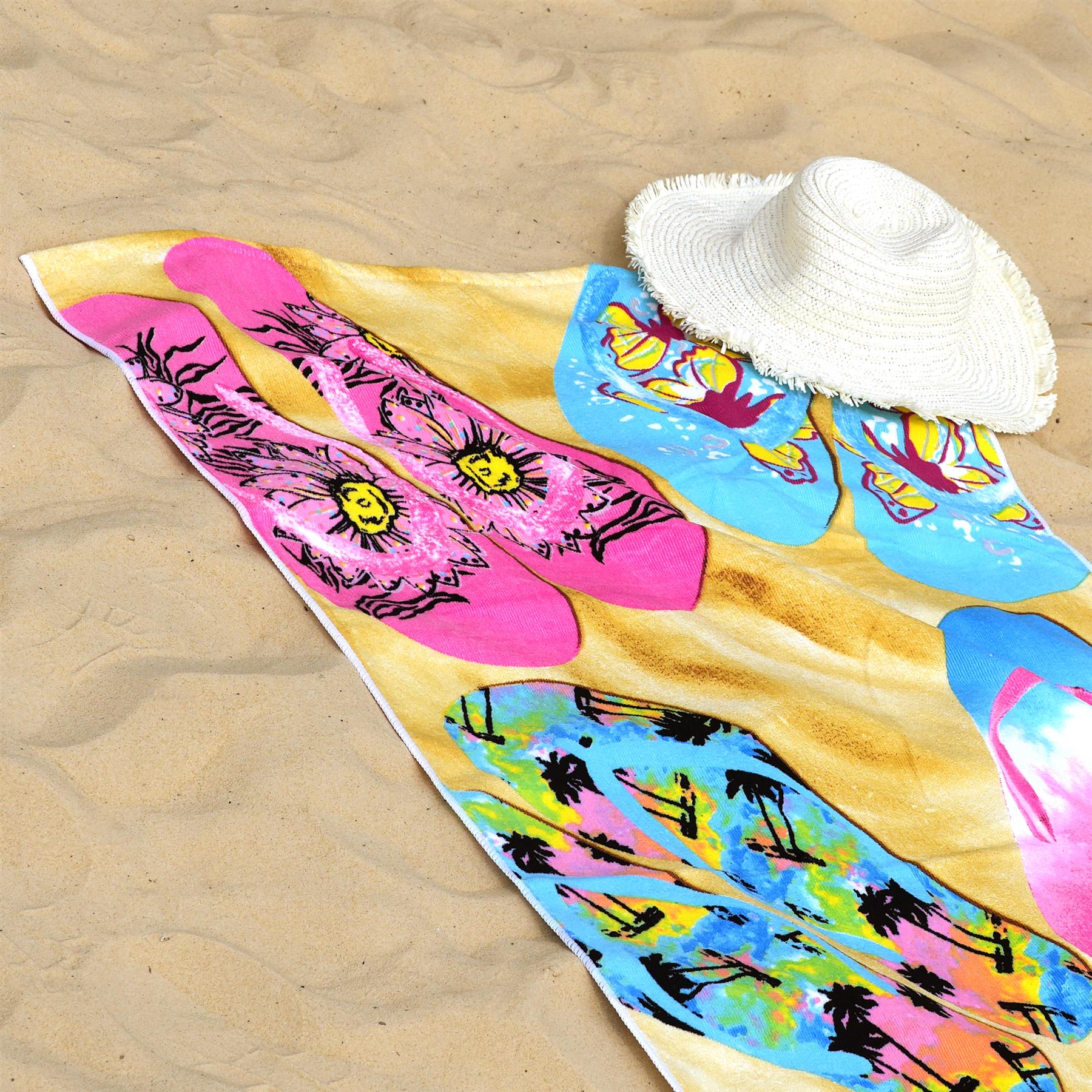 Beach Bath Towel Flip Flop Design Microfibre Towel by GEEZY - The Magic Toy Shop