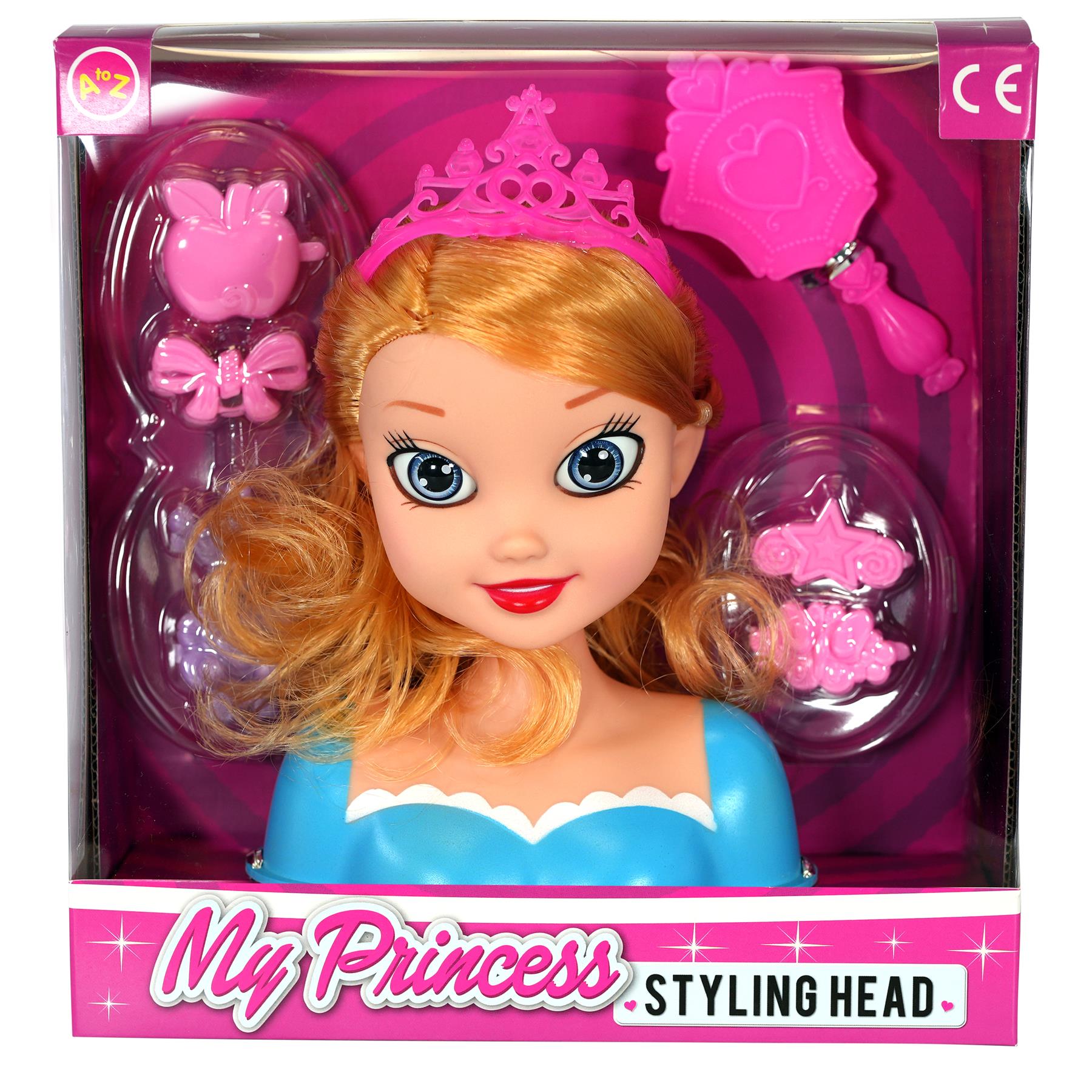 Princess Styling Head with Hair Accessories by BiBi Doll - The Magic Toy Shop
