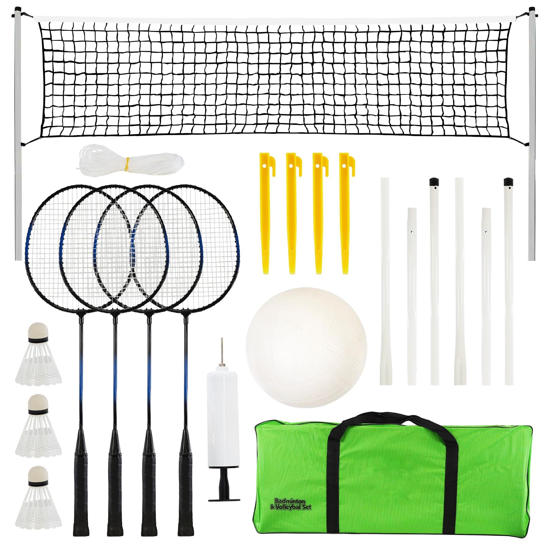 2-in-1 Complete Badminton and Volleyball Set by The Magic Toy Shop - The Magic Toy Shop