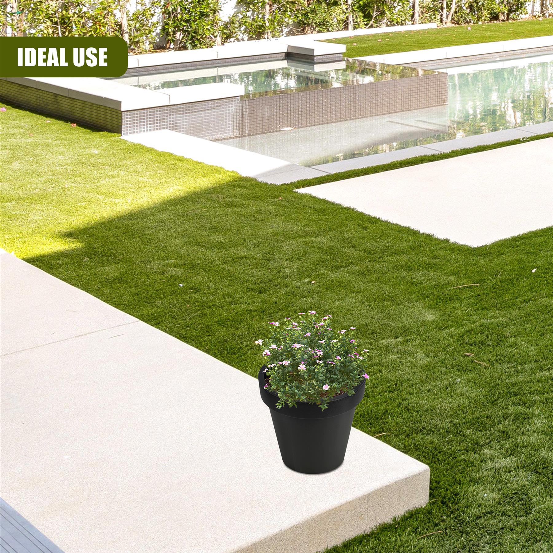 Small Round Anthracite Flower Planter 20 x 18 cm by Geezy - The Magic Toy Shop