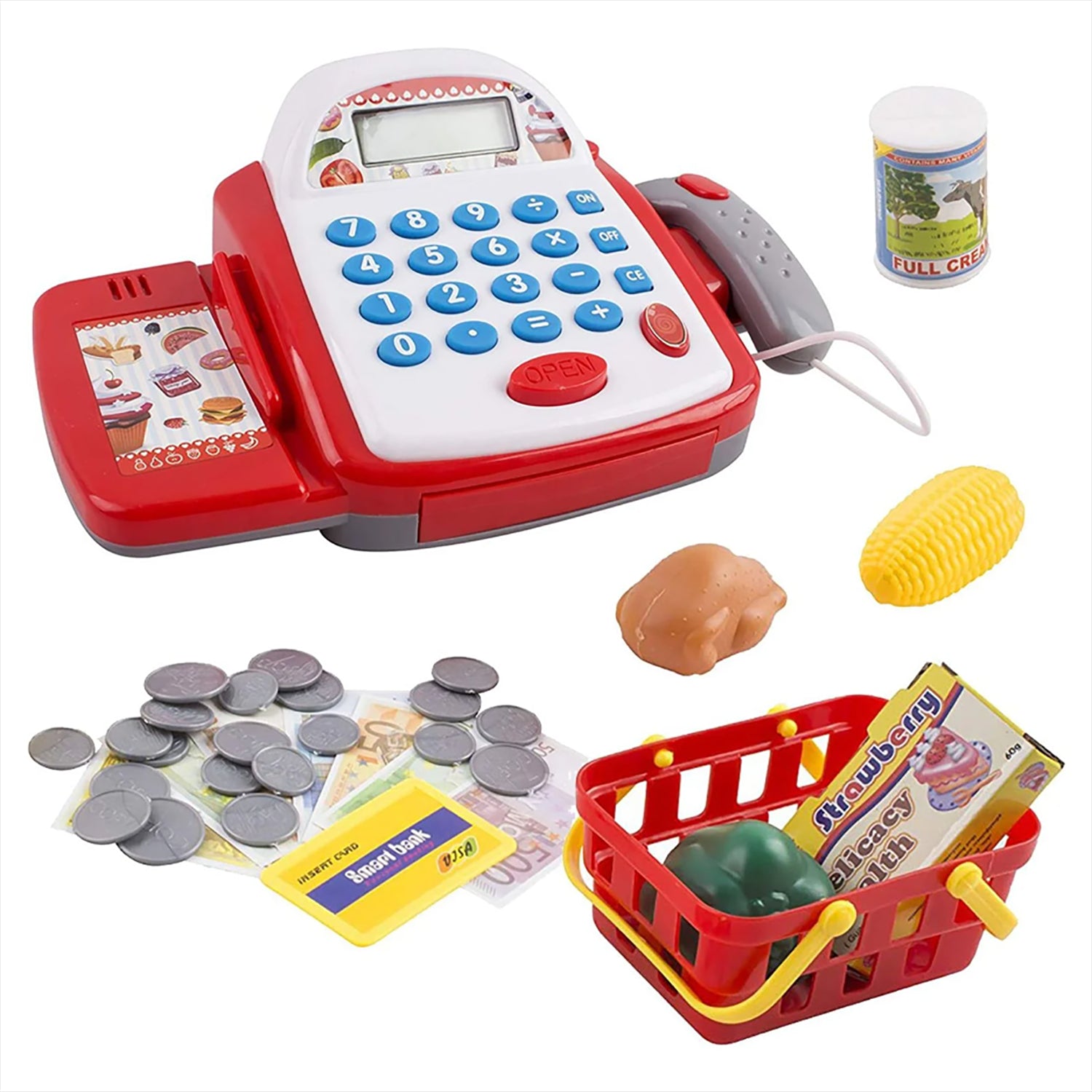 White & Red Cash Register Toy by The Magic Toy Shop - The Magic Toy Shop