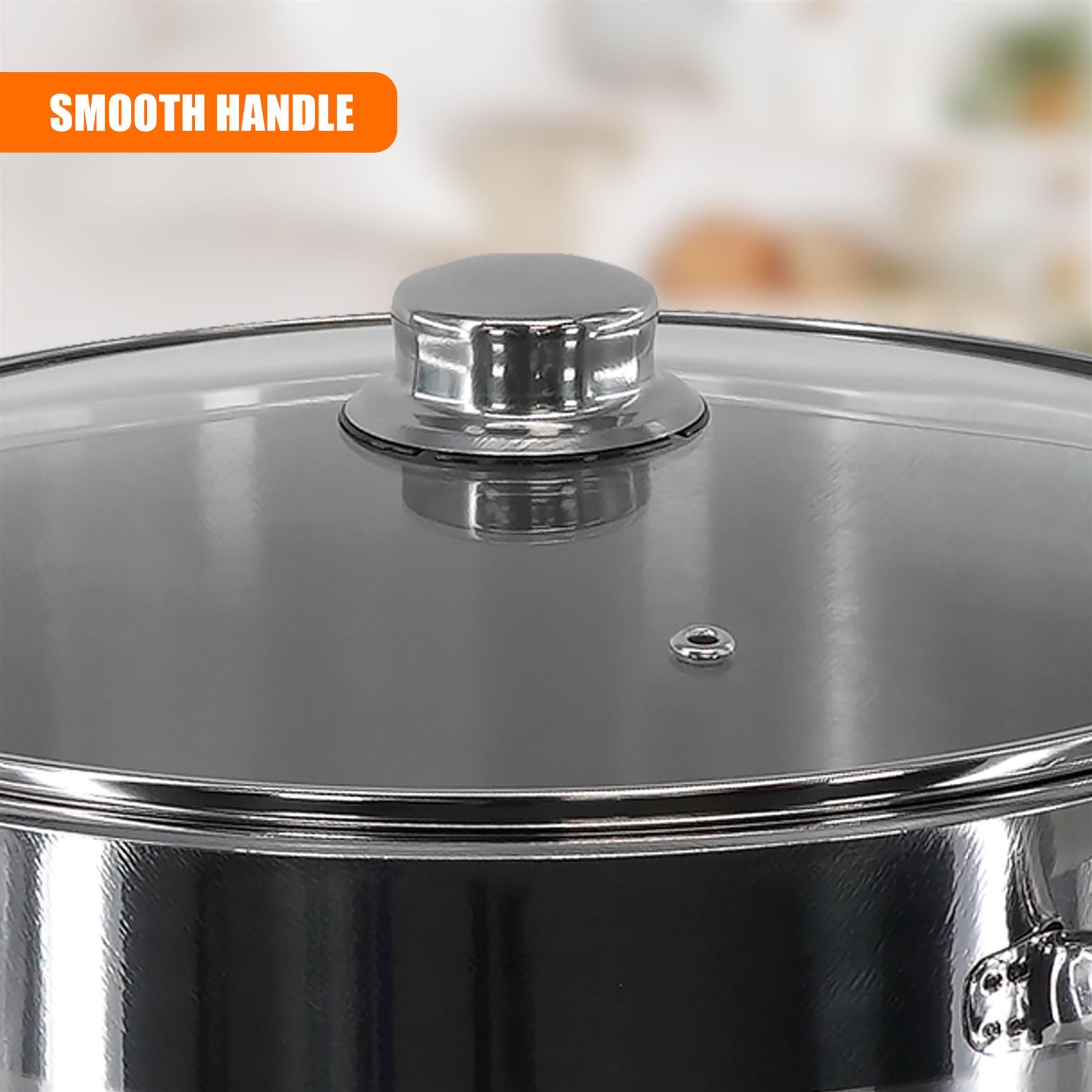 Stainless Steel Stock Pot with Lid - 6.5 L
