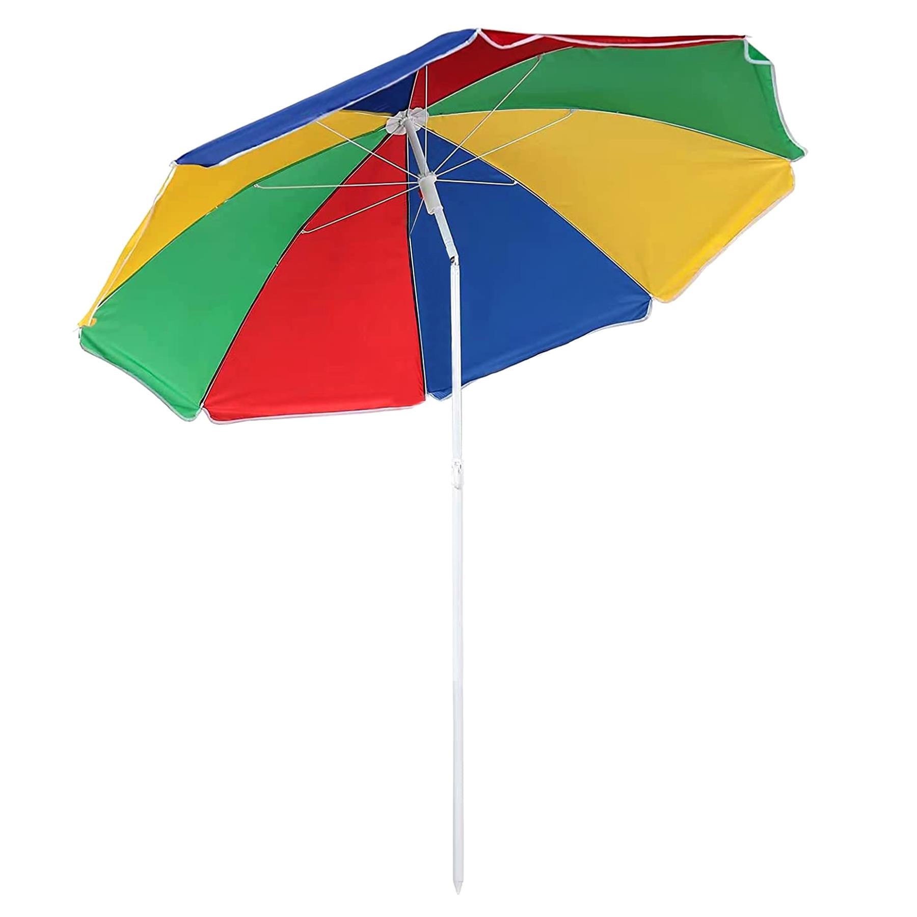 Multi-Coloured Beach Tilting Parasol 1.6M by The Magic Toy Shop - The Magic Toy Shop