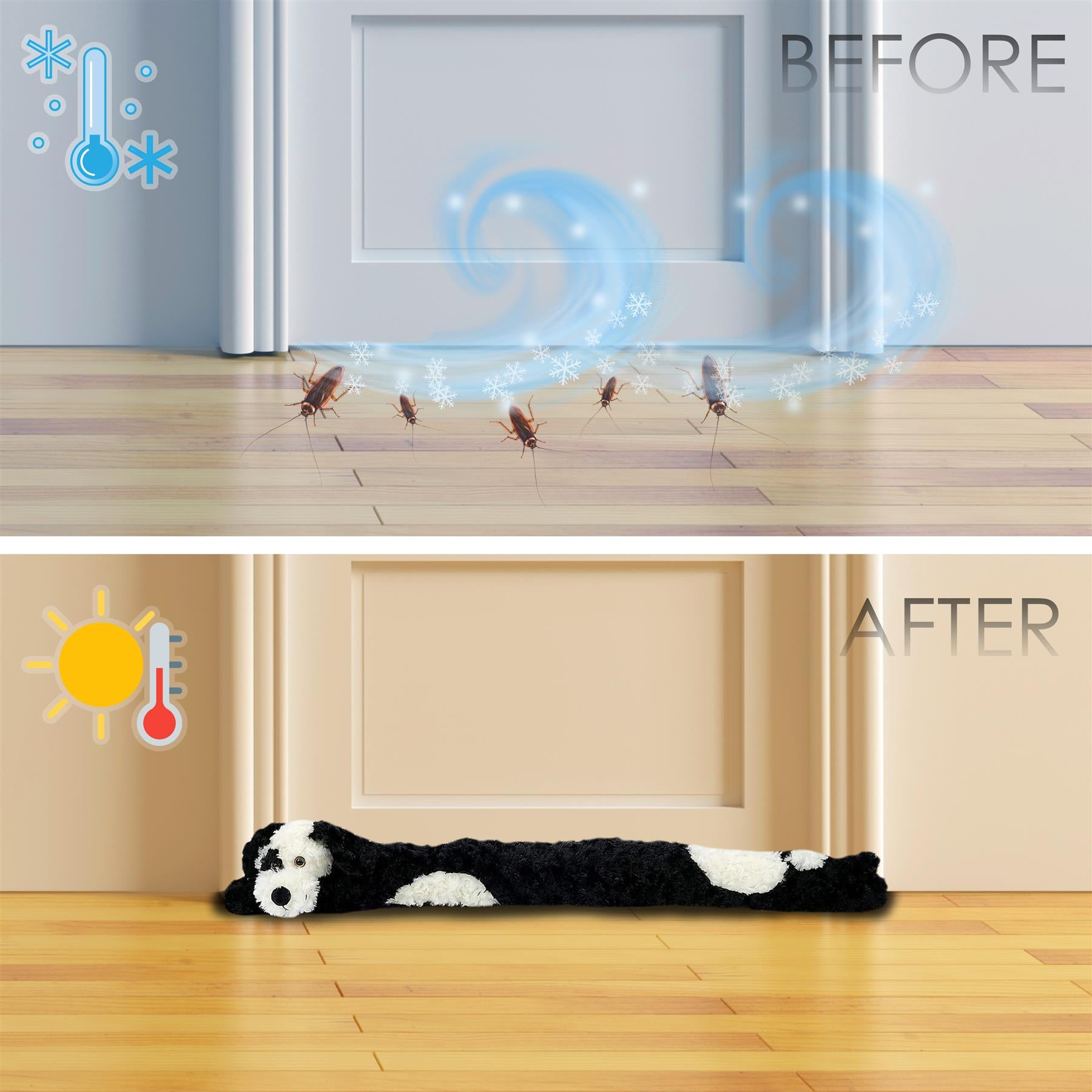 Novelty Black Dog Draught Excluder for Doors by GEEZY - The Magic Toy Shop