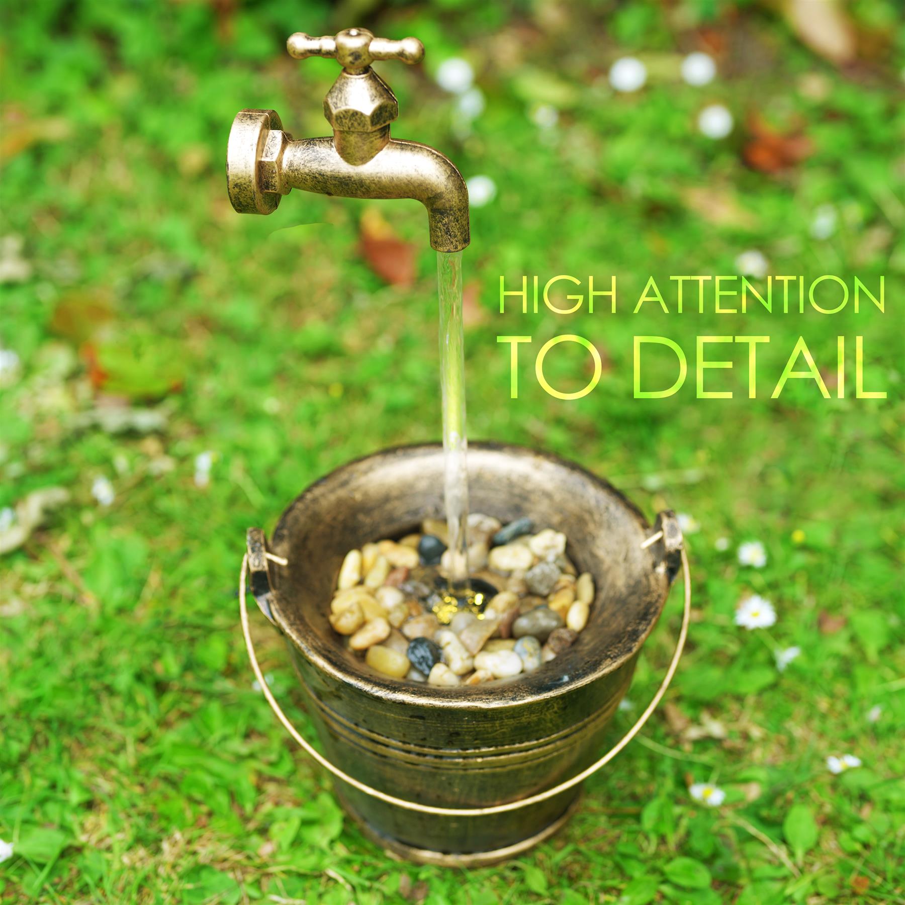 Tap Bucket Solar Water Feature Outdoor With LED by GEEZY - The Magic Toy Shop