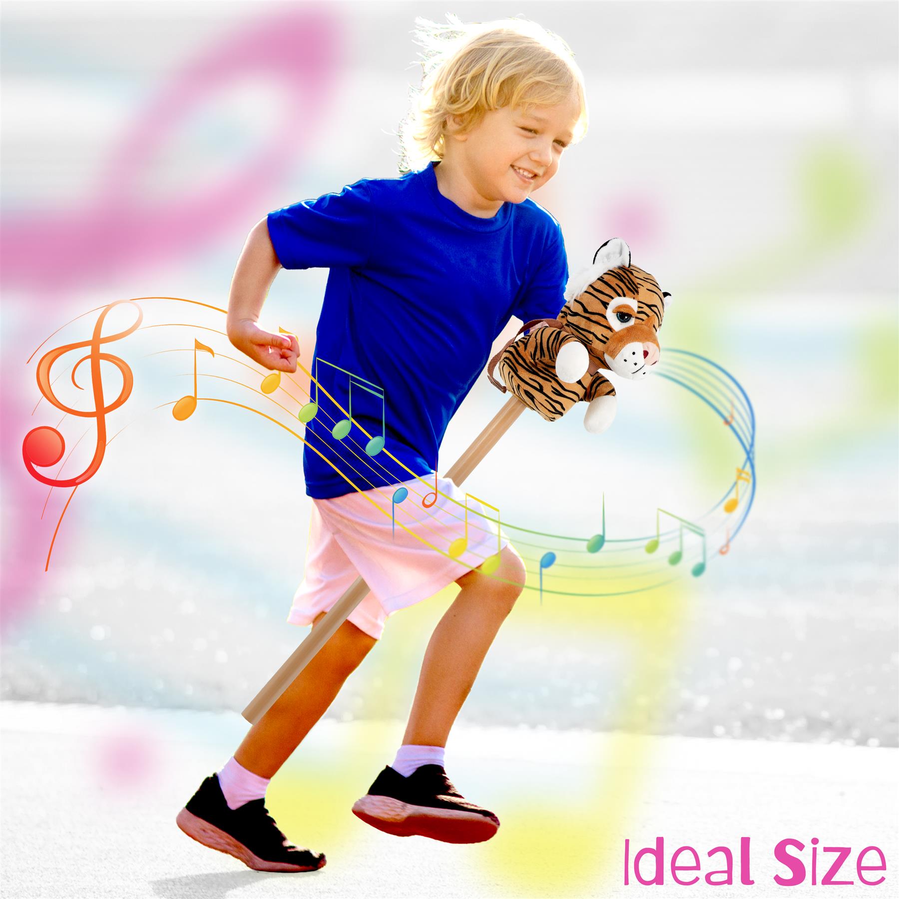 Kids Hobby Horse Toy Tiger with Sounds by The Magic Toy Shop - The Magic Toy Shop