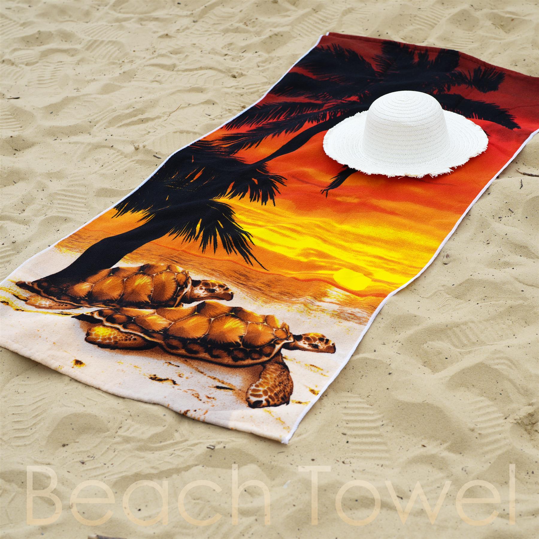 Sunset Turtles Design Large Towel by Geezy - The Magic Toy Shop
