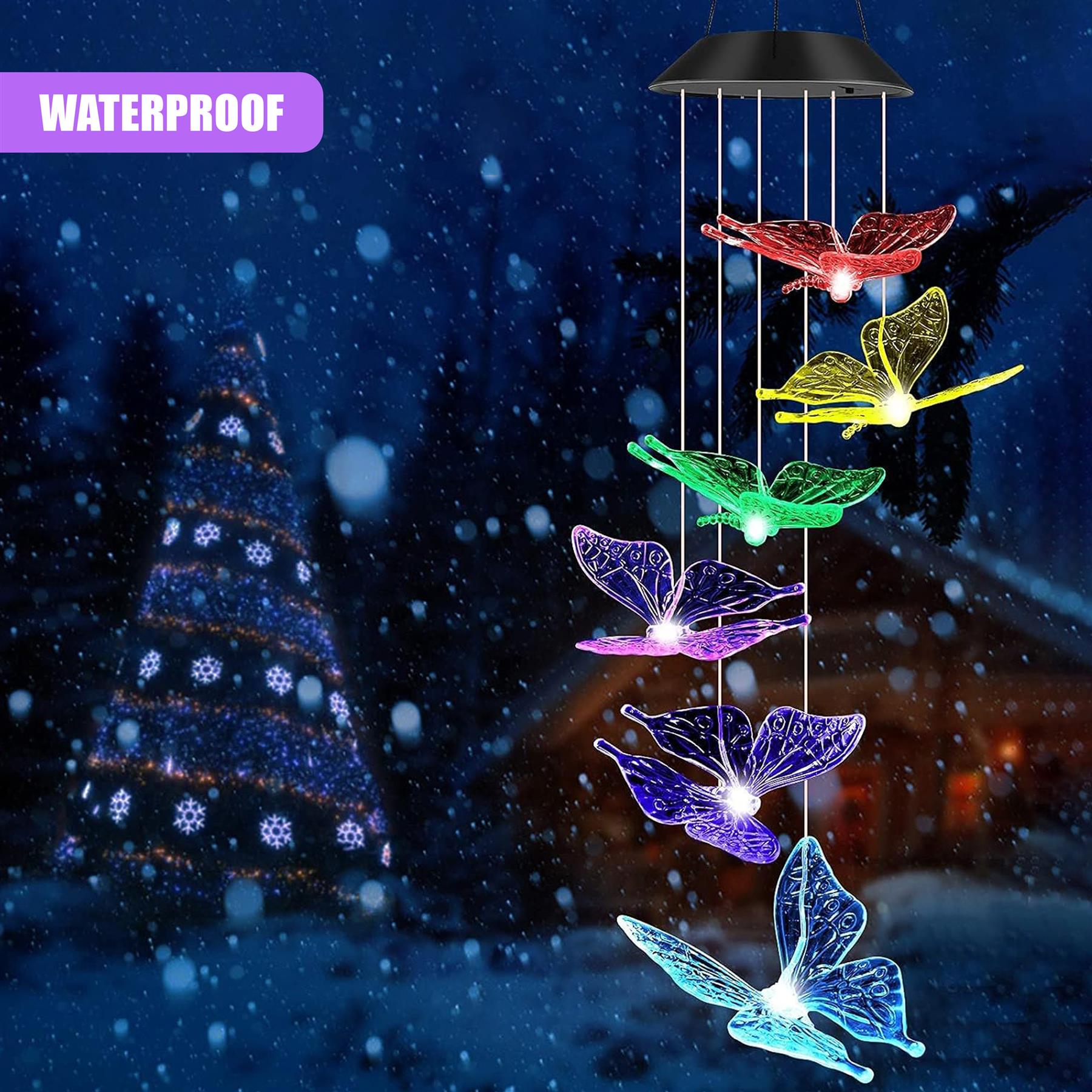 Solar Butterfly Wind Chimes LED by GEEZY - The Magic Toy Shop