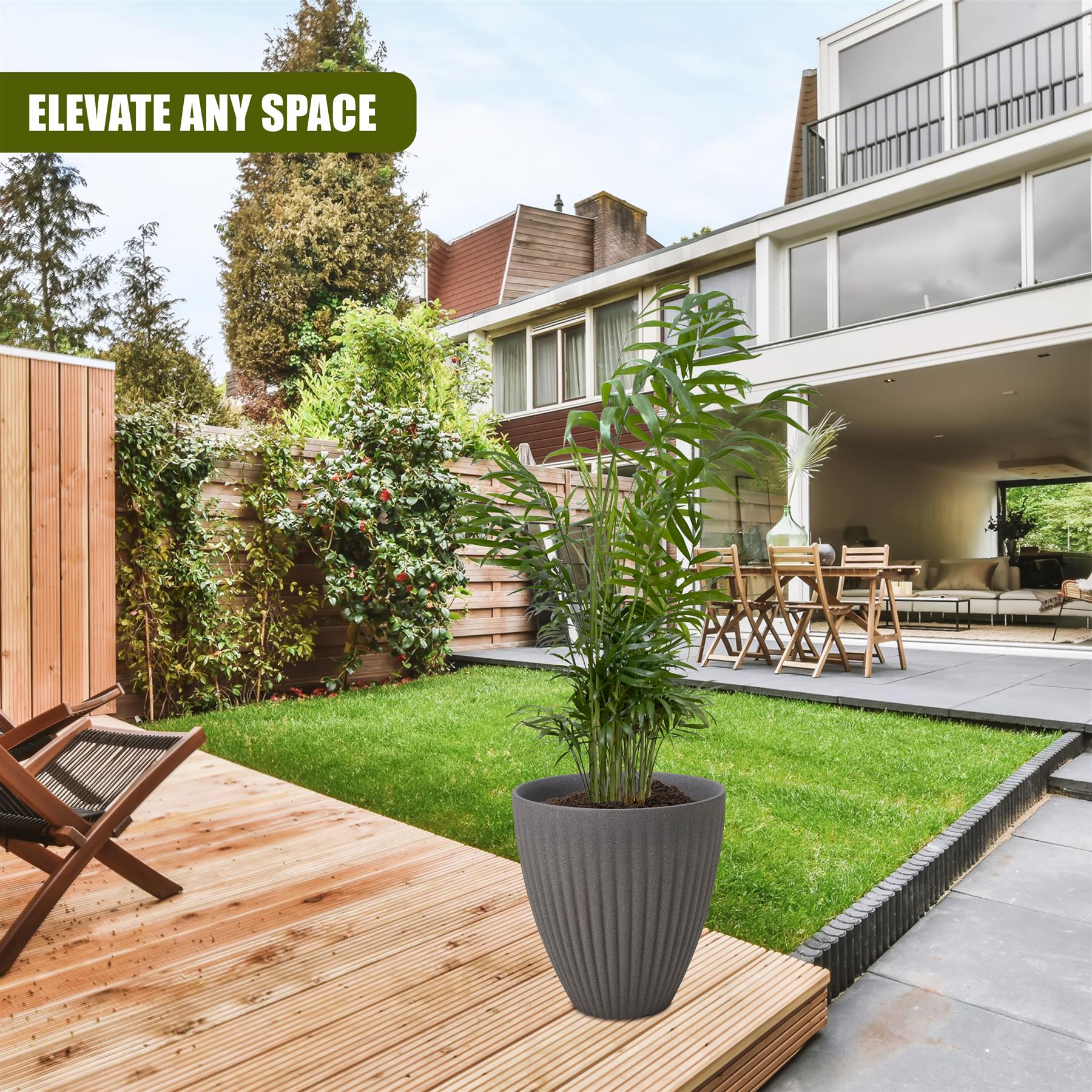 Large Grey Round Planter by GEEZY - The Magic Toy Shop