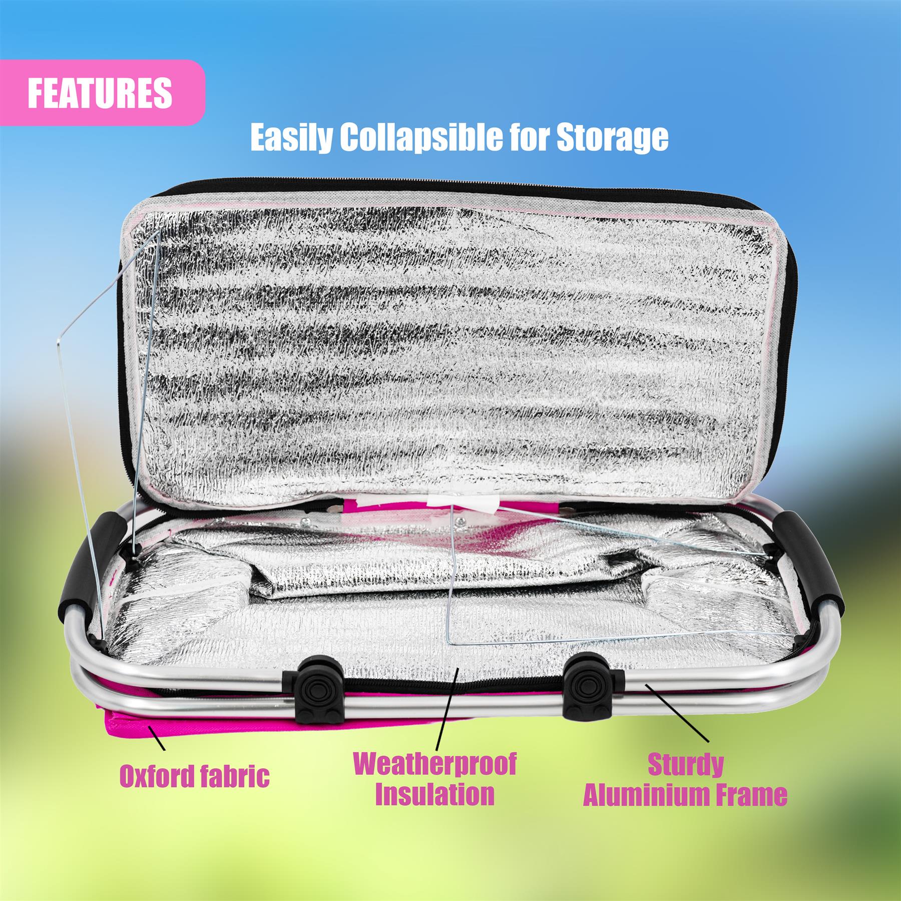 Pink Cooler Basket Bag by Geezy - The Magic Toy Shop