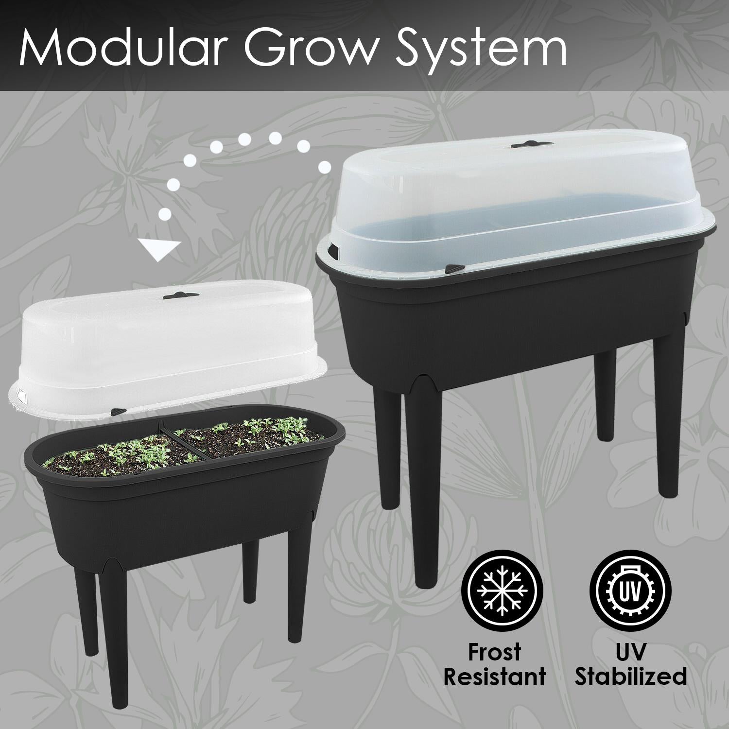 Black Raised Garden Bed Planter With Lid and Legs by Geezy - The Magic Toy Shop