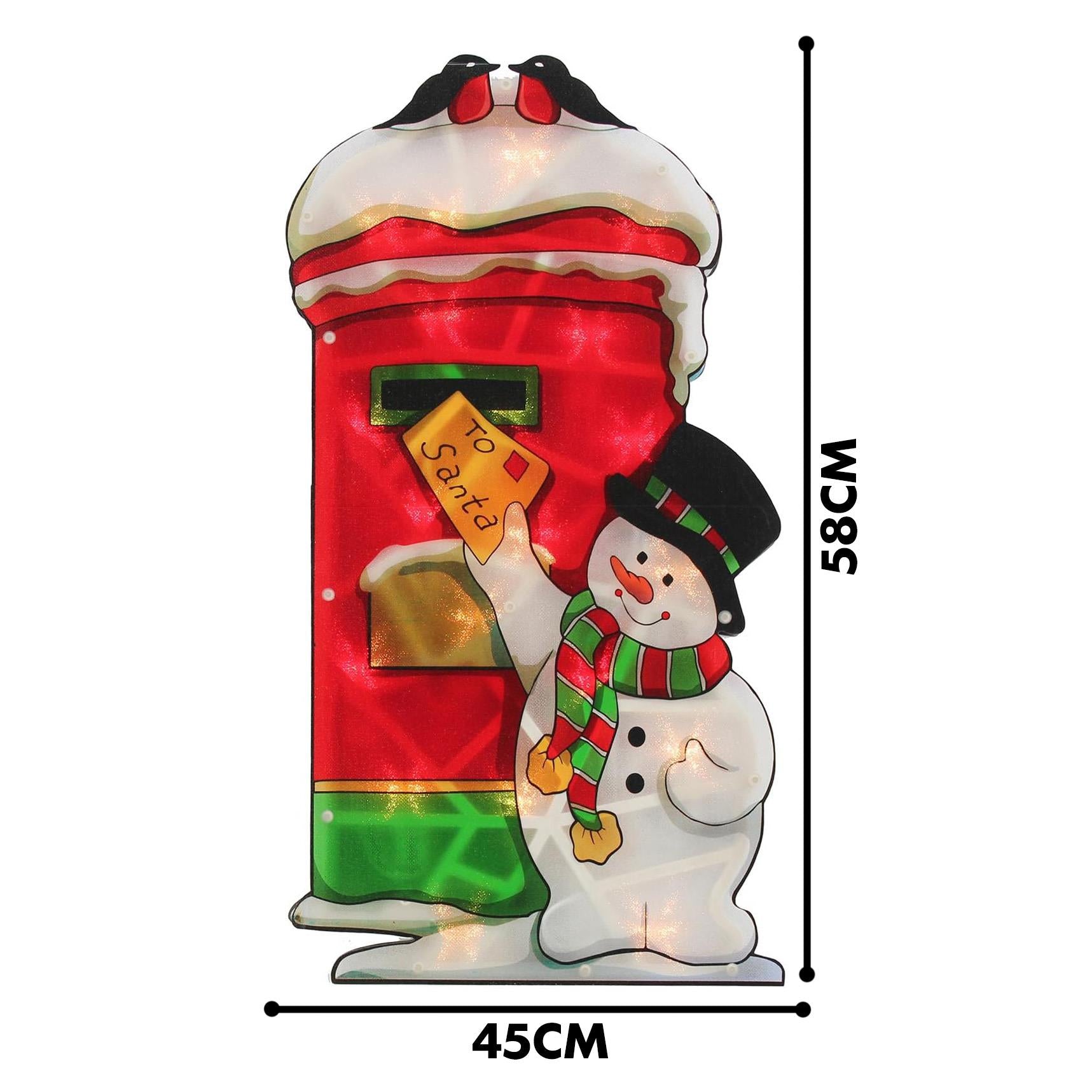 Christmas Silhouette Lights Postbox Snowman by GEEZY - The Magic Toy Shop