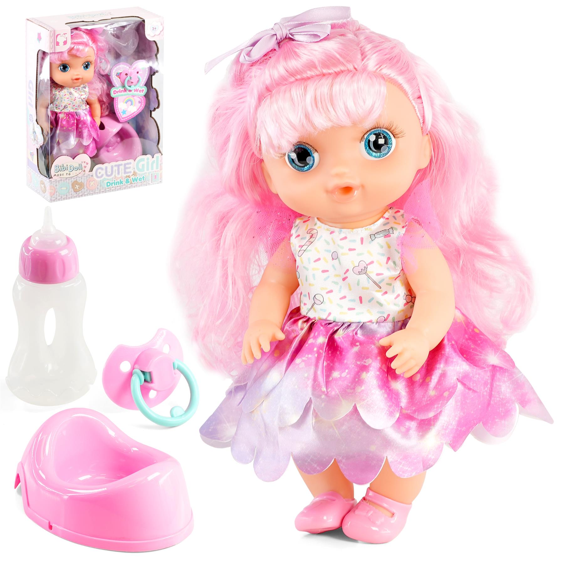 Doll With Big Eyes And Drinking & Wet Functions by BiBi Doll - The Magic Toy Shop