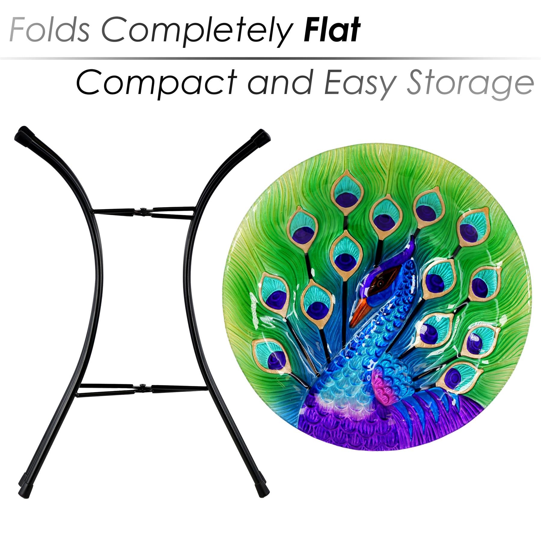 Garden Bird Bath Peacock Design Free Standing by GEEZY - The Magic Toy Shop