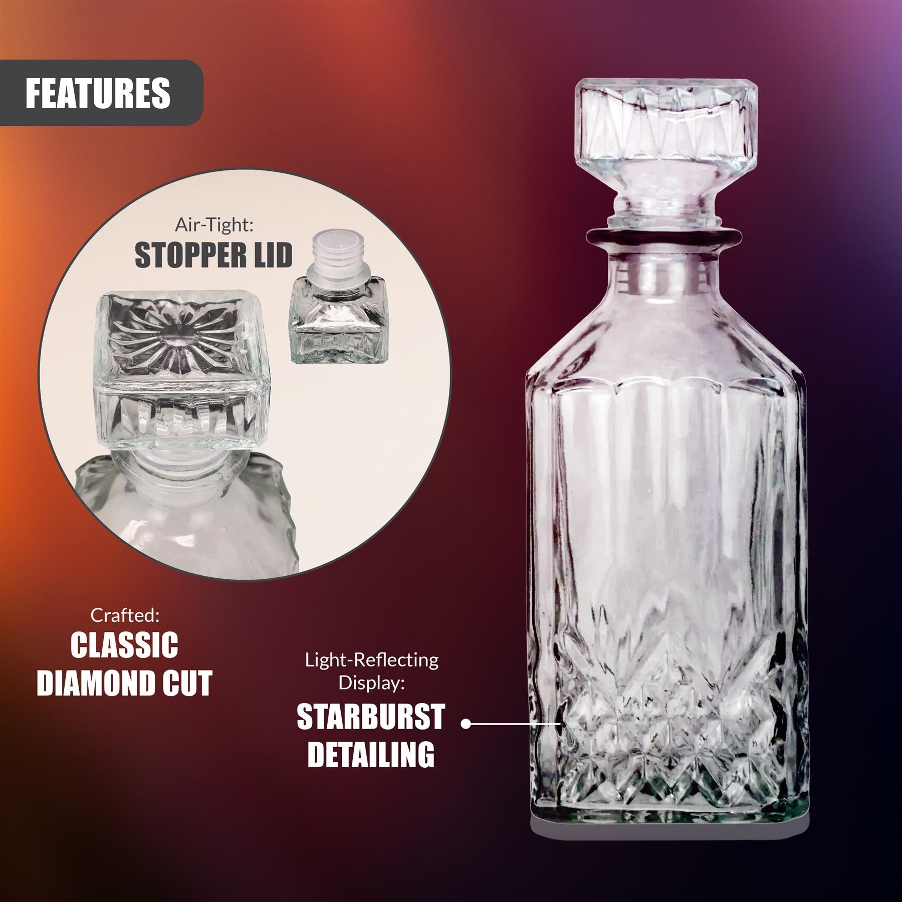 Whiskey Decanter Set - 5 Pieces by GEEZY - The Magic Toy Shop