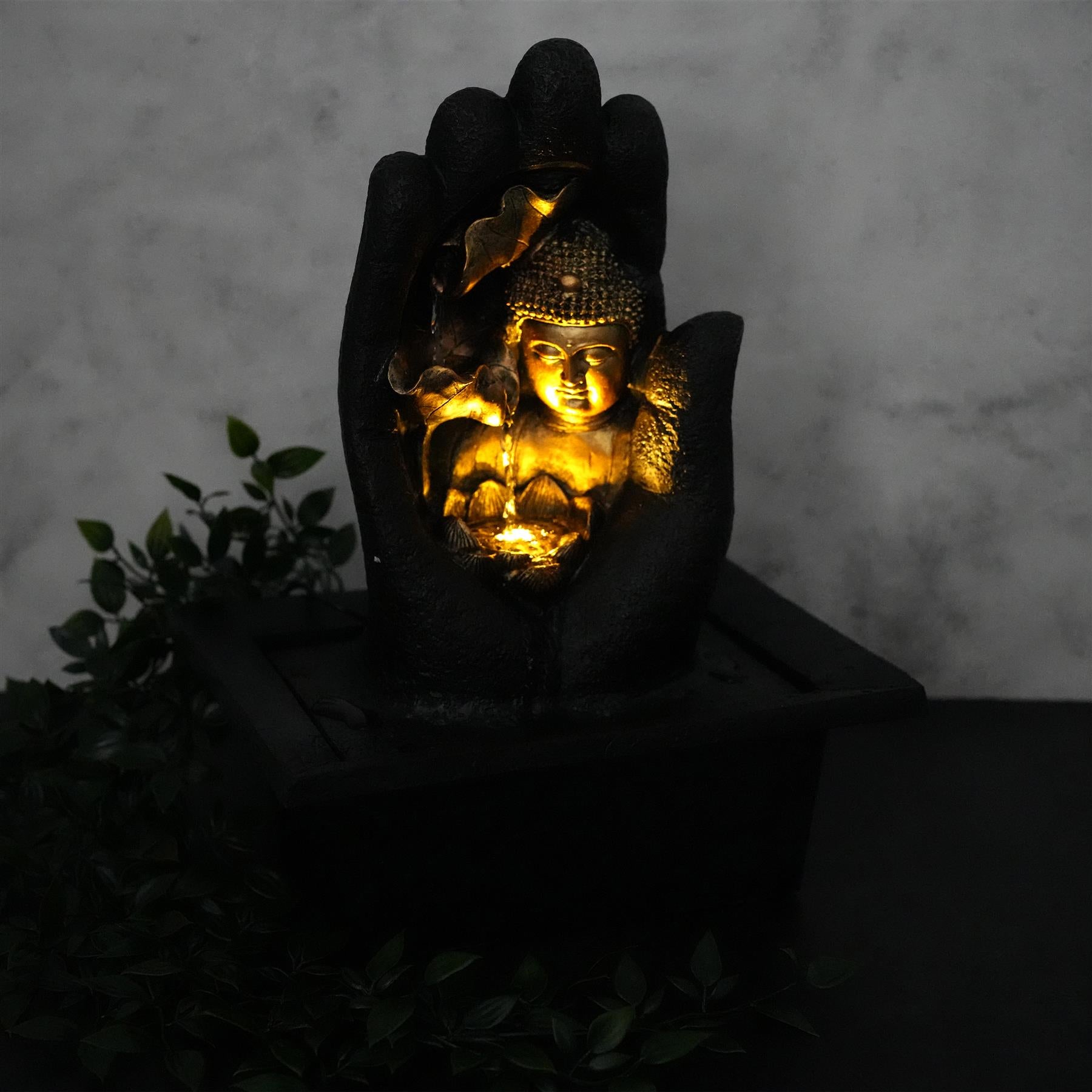 Hand Buddha Fountain LED Tabletop Indoor