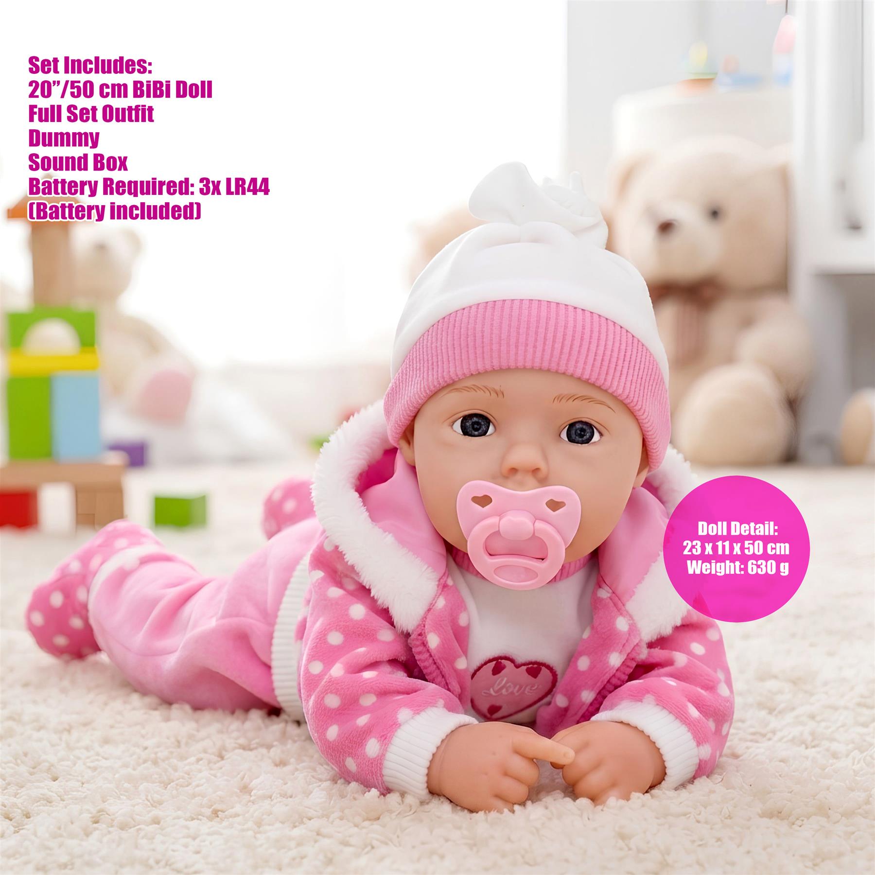 BiBi Baby Doll "Dots" (Matchmaker) (50 cm / 20")