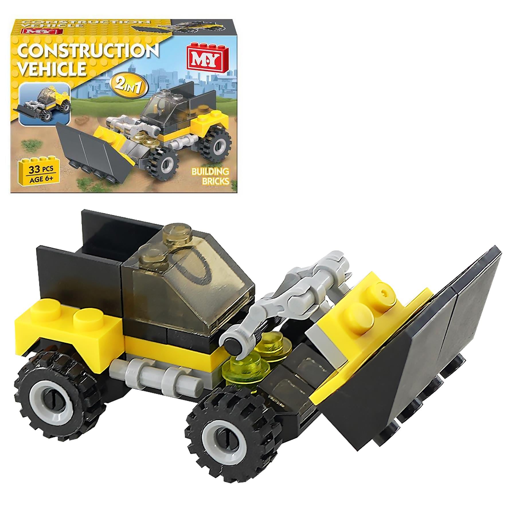 Construction Vehicles Building Bricks 2 in 1 by The Magic Toy Shop - The Magic Toy Shop