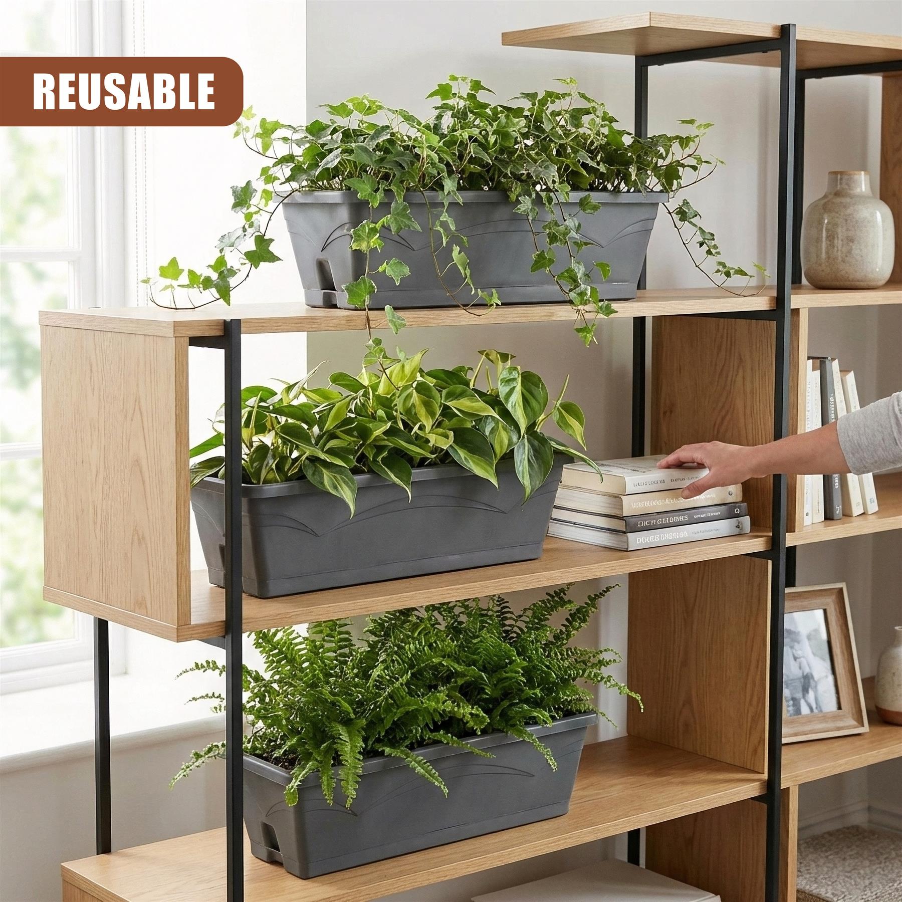 Rectangular Planter Troughs, Set of 3