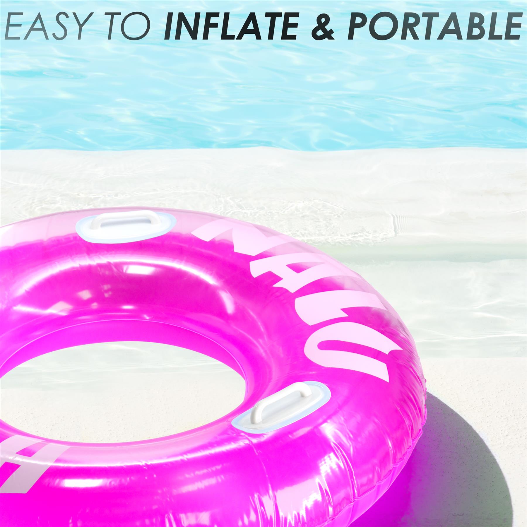 Nalu Pink Turbo Tyre Ring With Handles 47" by Nalu - The Magic Toy Shop