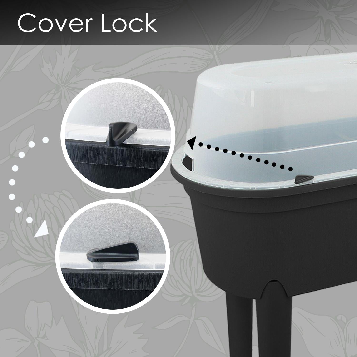 Black Raised Garden Bed Planter With Lid and Legs by Geezy - The Magic Toy Shop