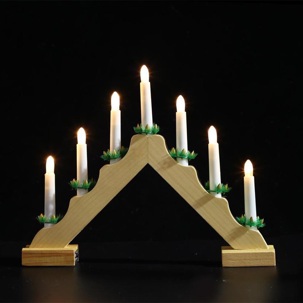 Wooden Candle Bridge With 7 Led Lights by Geezy - The Magic Toy Shop