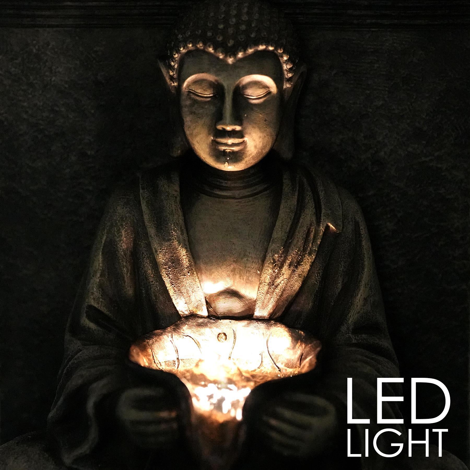 Solar Water Fountain Stone Buddha by GEEZY - The Magic Toy Shop