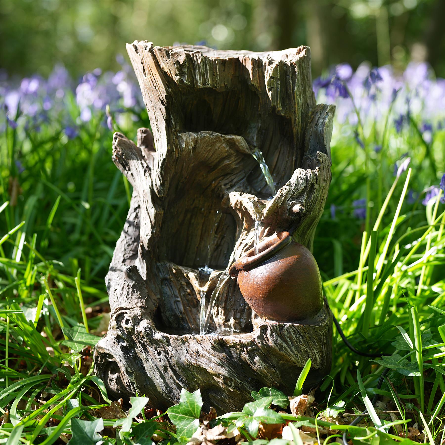 Tree Log Water Feature Outdoor With LED by GEEZY - The Magic Toy Shop