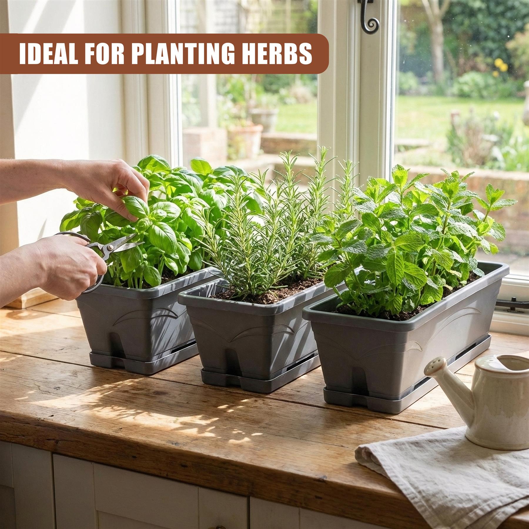 Rectangular Planter Troughs, Set of 3