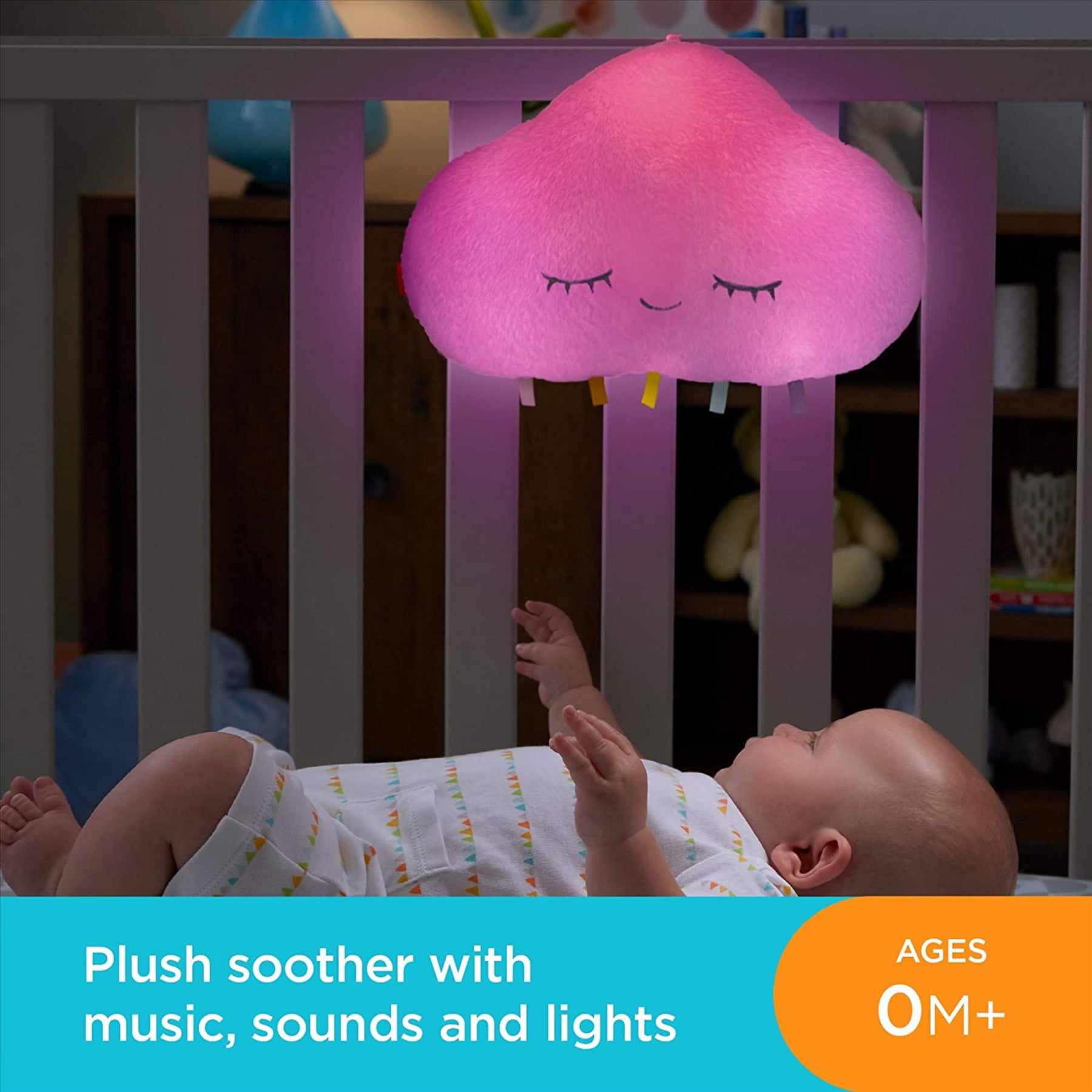 Fisher Price Twinkle & Cuddle Cloud Soother, Baby Light-Up Cot Mobile with Music by Fisher Price - The Magic Toy Shop