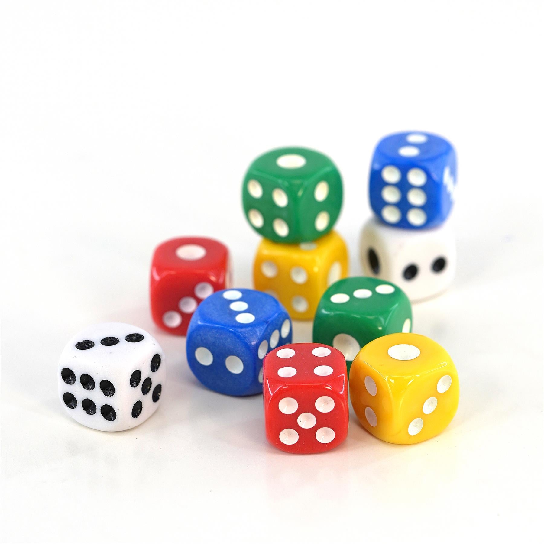 Six Sided Dice Set (D6) Set of 10 by The Magic Toy Shop - The Magic Toy Shop