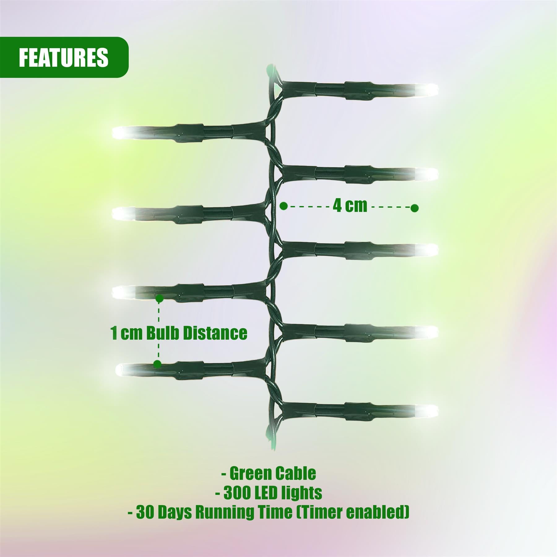 300 LED Cluster Christmas Lights - Multicolour by GEEZY - The Magic Toy Shop