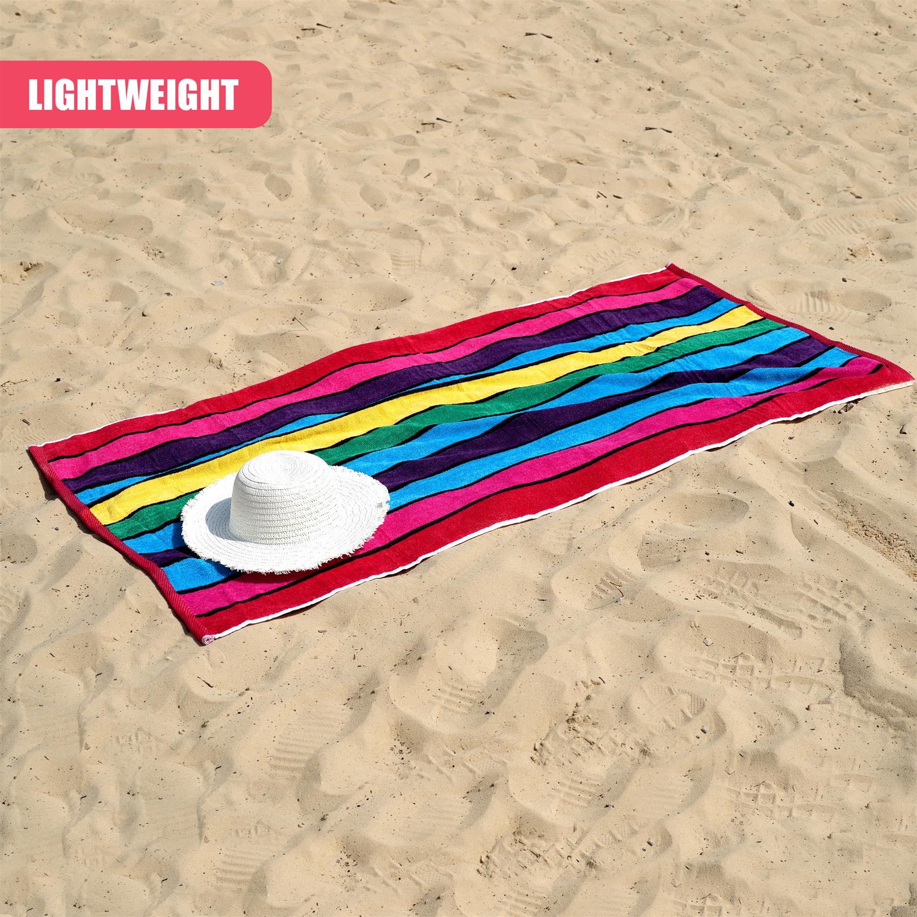 Large Velour Striped Beach Towel (Crimson Skyline) by Geezy - The Magic Toy Shop