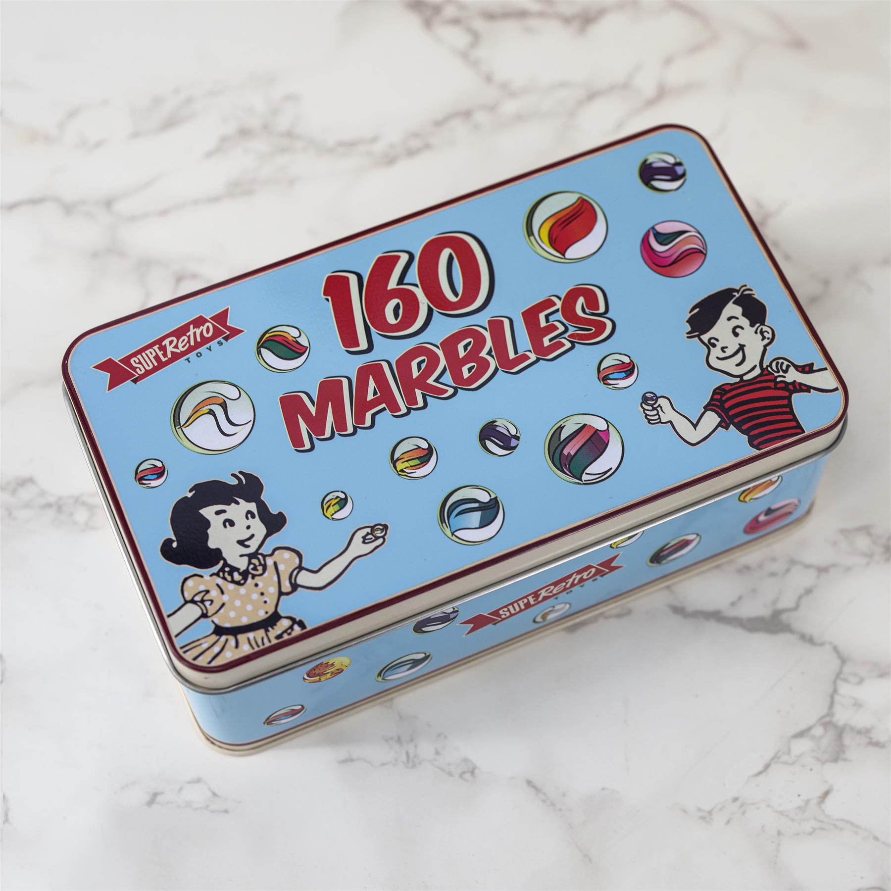 Classic Glass Marbles In A Tin by The Magic Toy Shop - The Magic Toy Shop