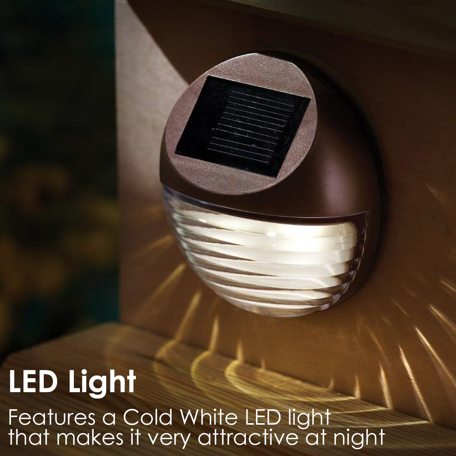 4 x Solar LED Fence Lights Bronze by GEEZY - The Magic Toy Shop