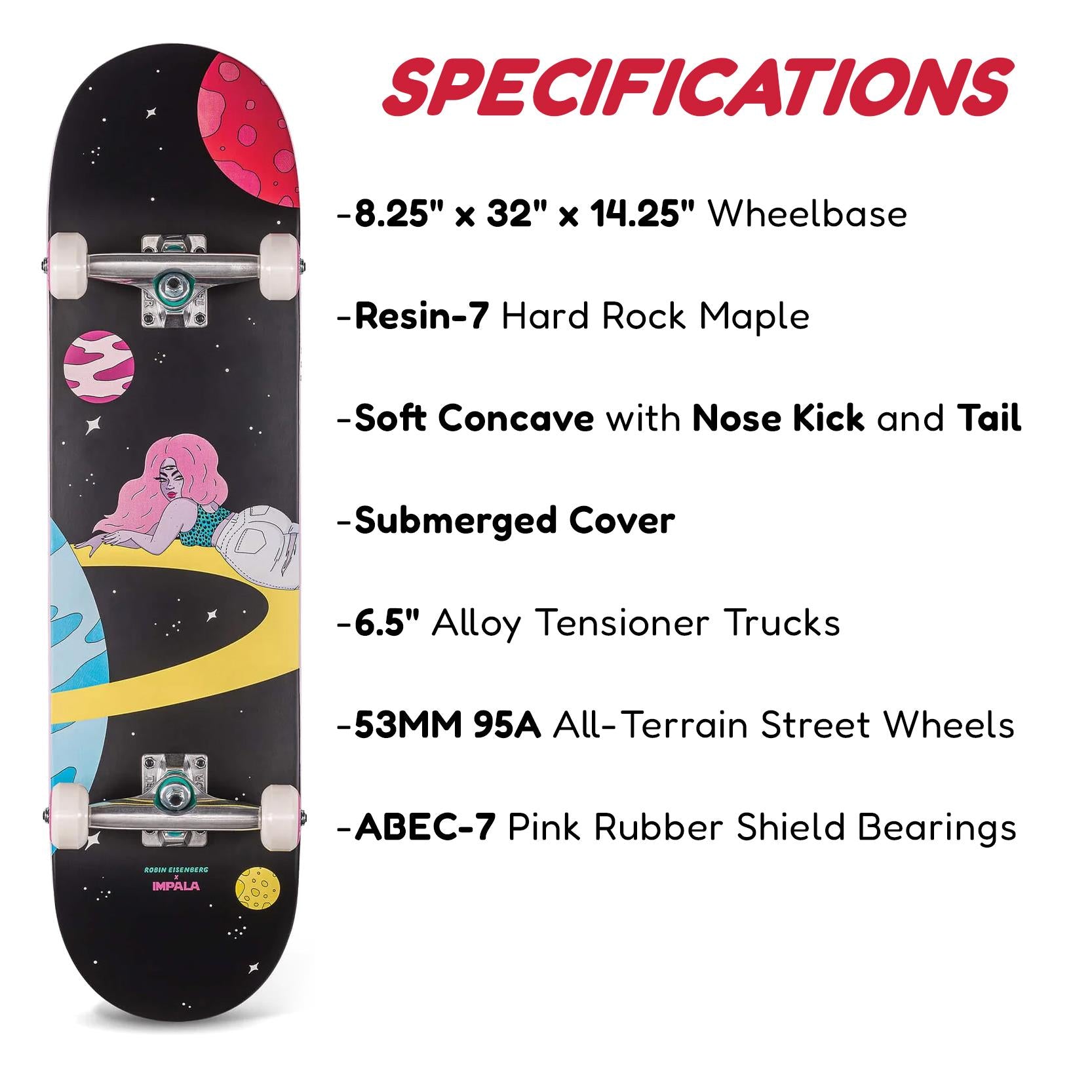 Impala Saturn 8.25" Complete Skateboard by GEEZY - The Magic Toy Shop