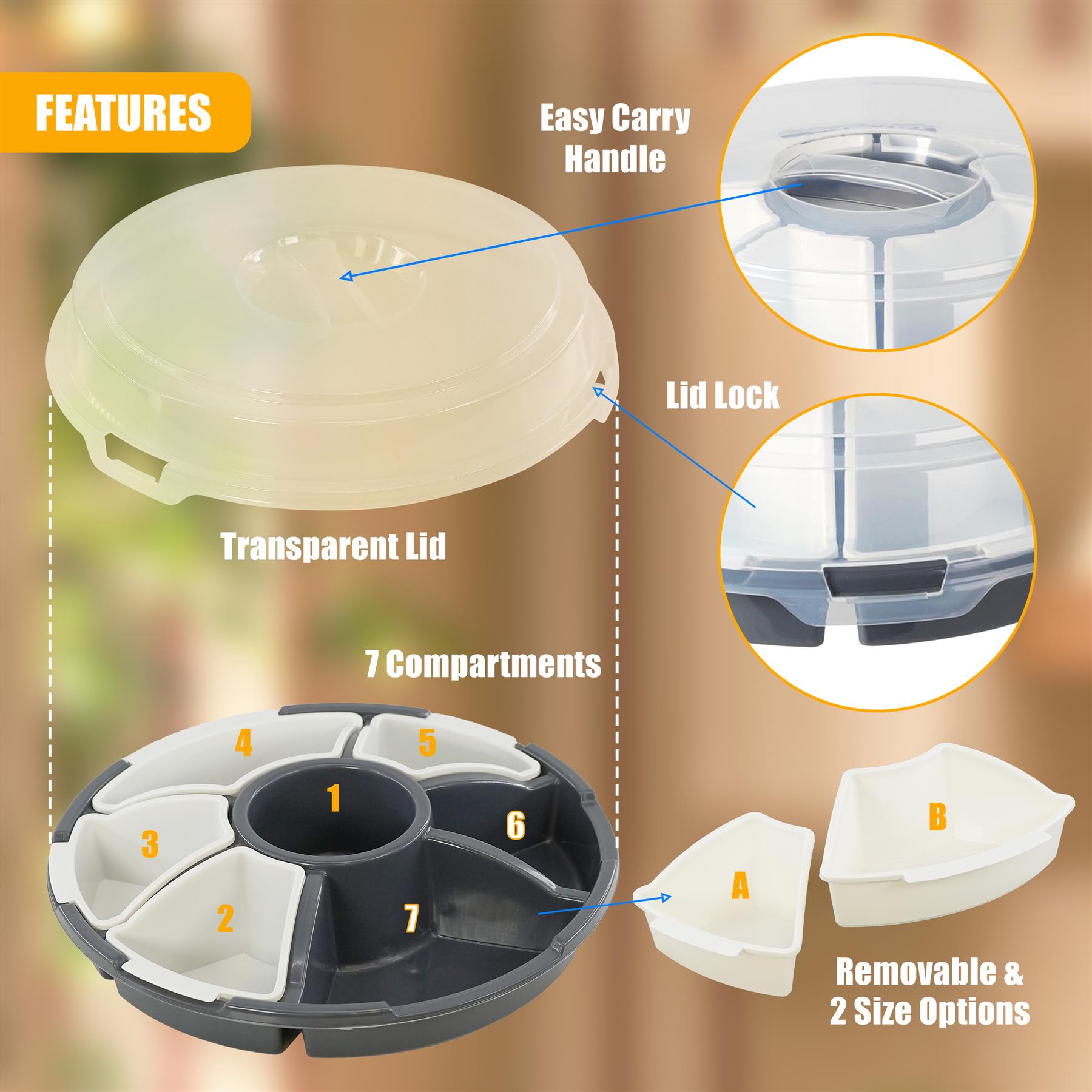 Round Snack Tray with Lid by GEEZY - The Magic Toy Shop