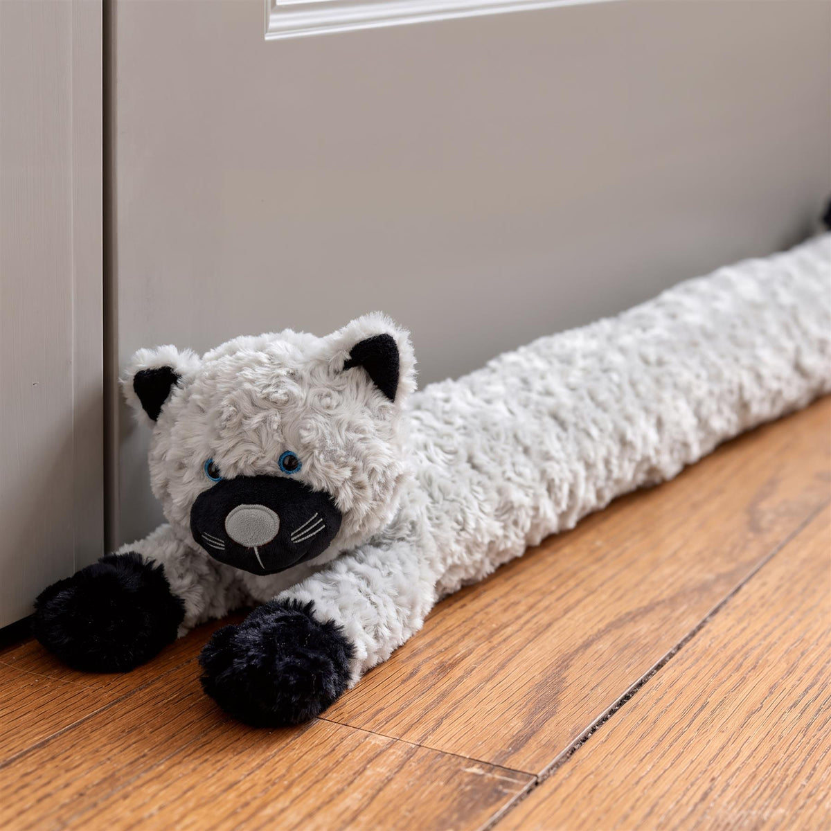 Novelty Draught Excluder for Doors Grey Cat Design