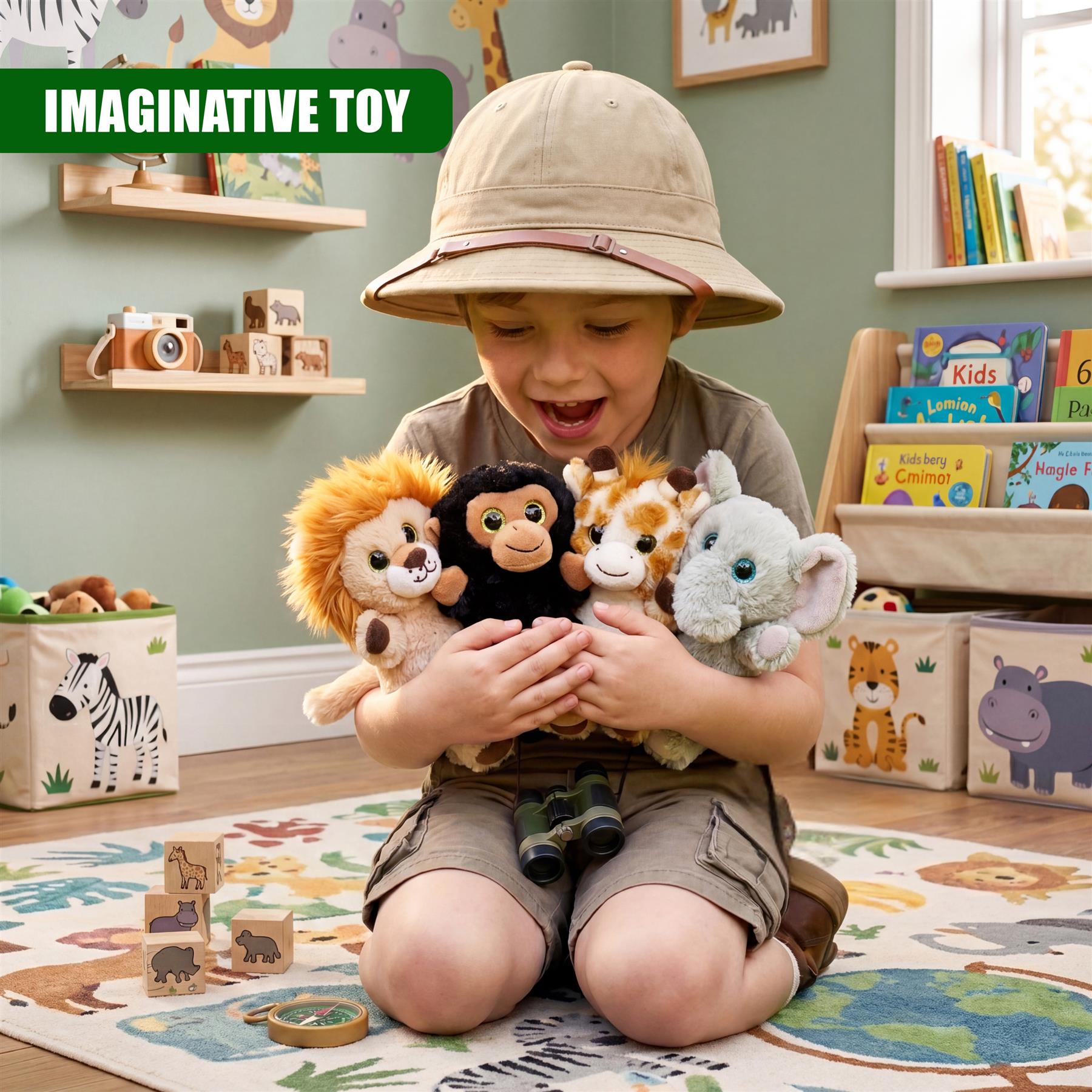Set of 4 Wild Animal Soft Toys 6.5