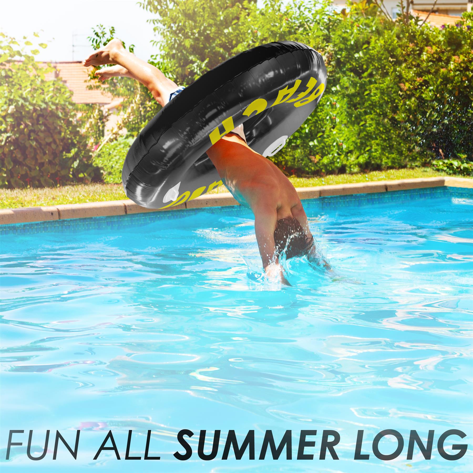 Nalu Black Turbo Tyre Ring With Handles 47" by Nalu - The Magic Toy Shop