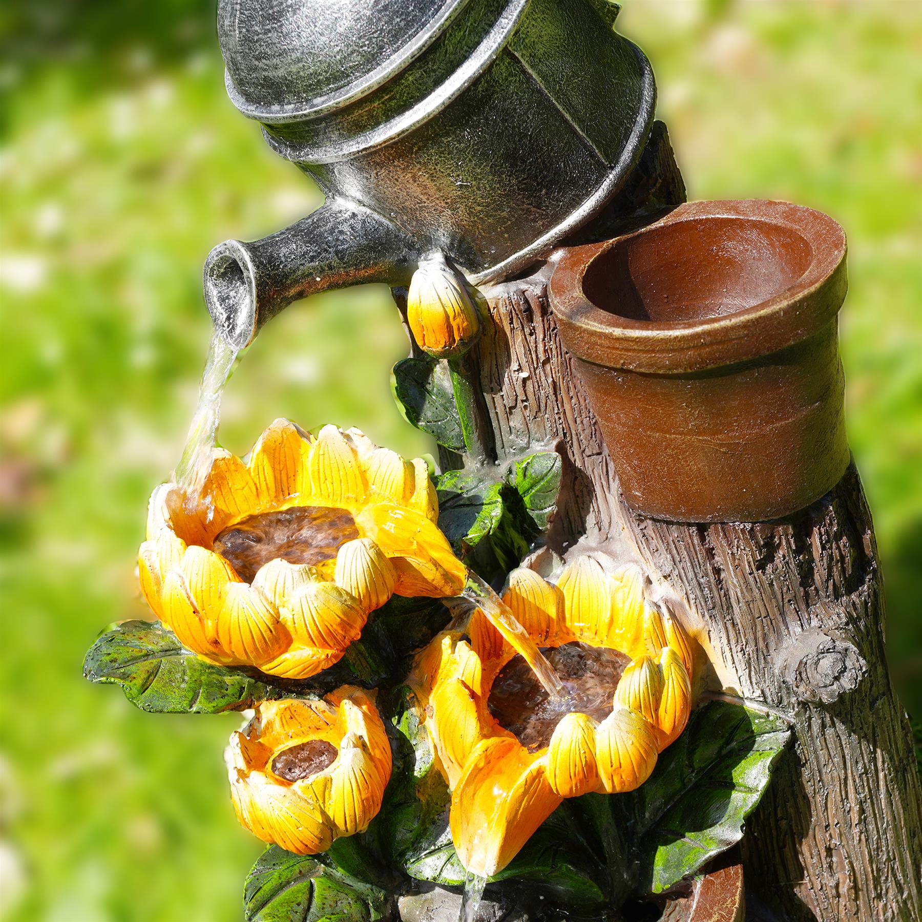 Sunflower Solar Water Feature Outdoor With LED by GEEZY - The Magic Toy Shop