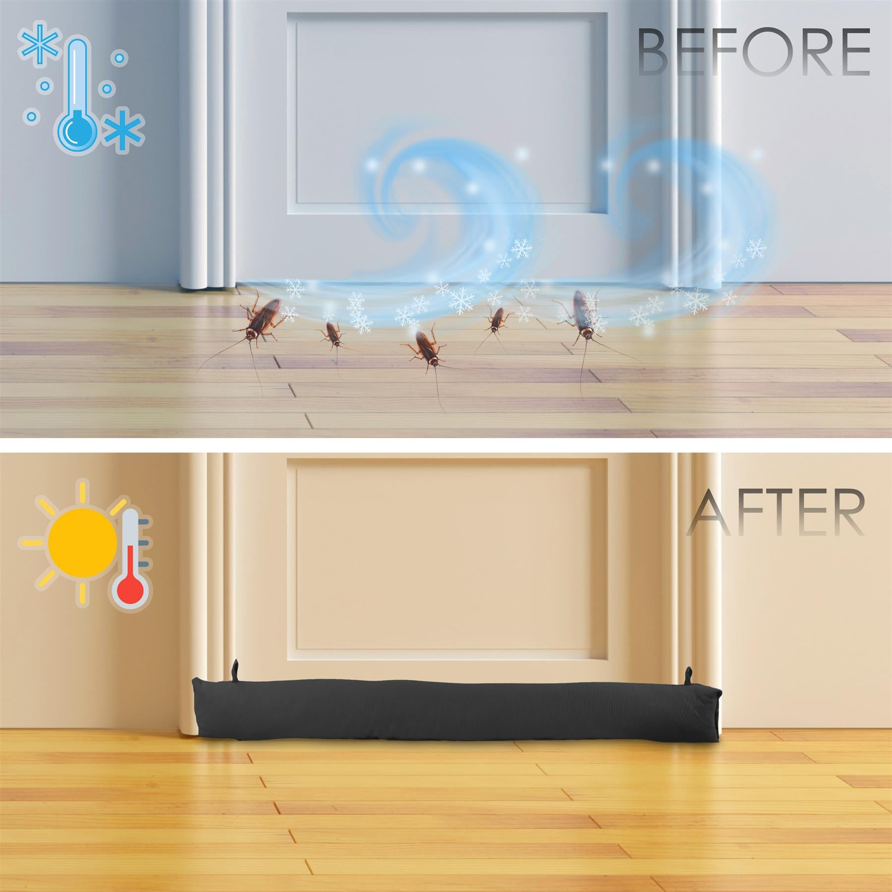 Plain Fabric Black Draught Excluder by GEEZY - The Magic Toy Shop