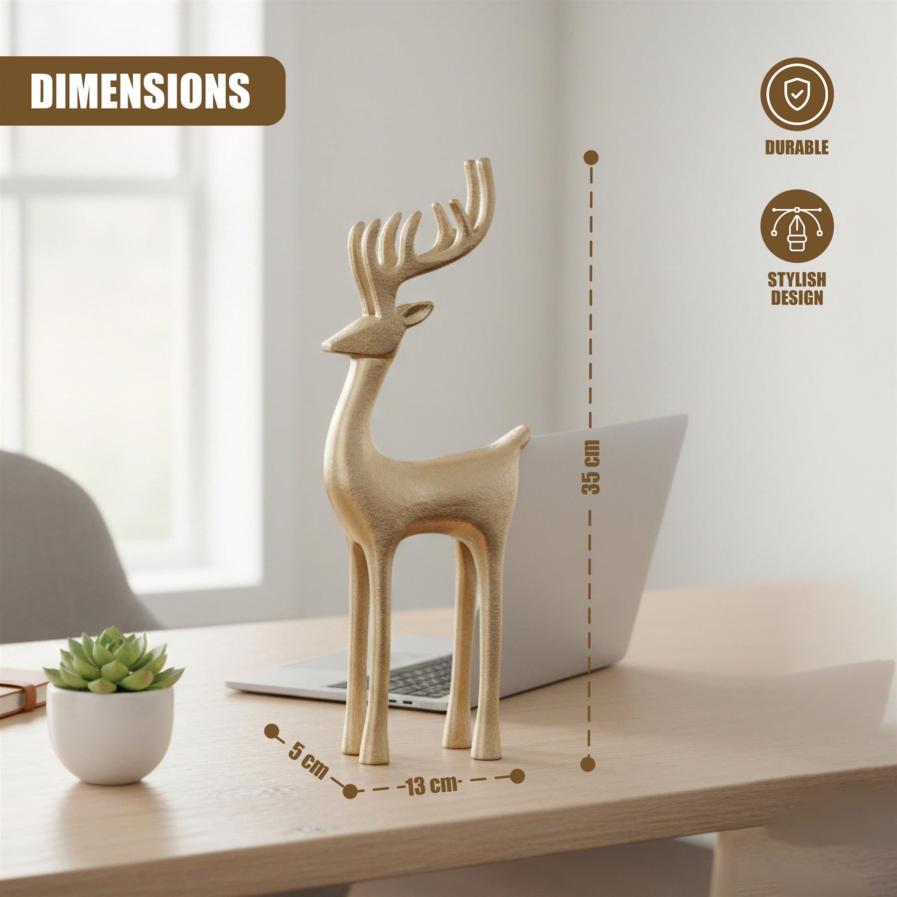 Golden Reindeer Ornament