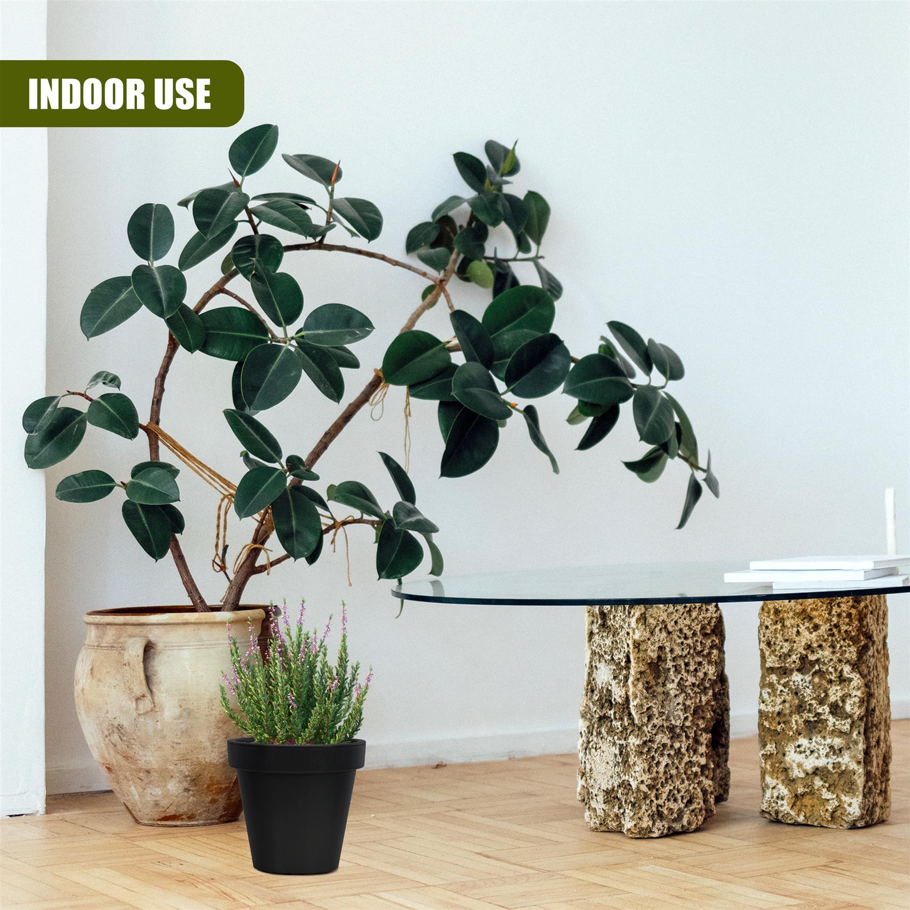 Small Round Anthracite Flower Planter 20 x 18 cm by Geezy - The Magic Toy Shop