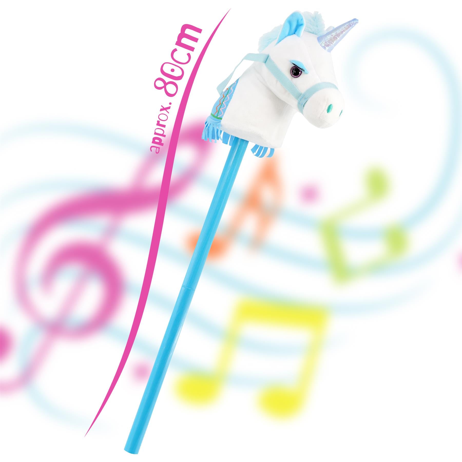 Kids Blue Unicorn Hobby Horse Toy with Sounds by The Magic Toy Shop - The Magic Toy Shop