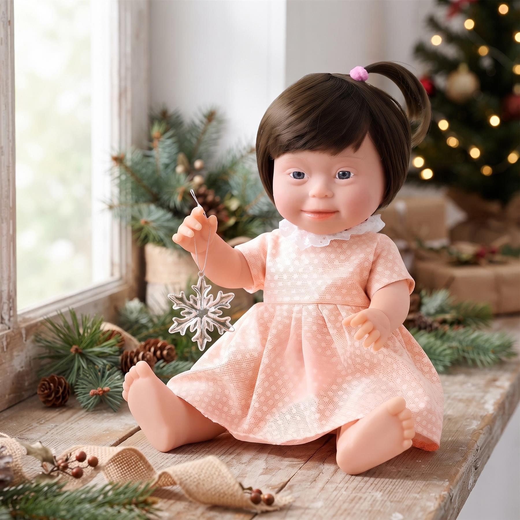 BiBi Doll Down Syndrome Girl - Brown Hair (36 cm / 14")