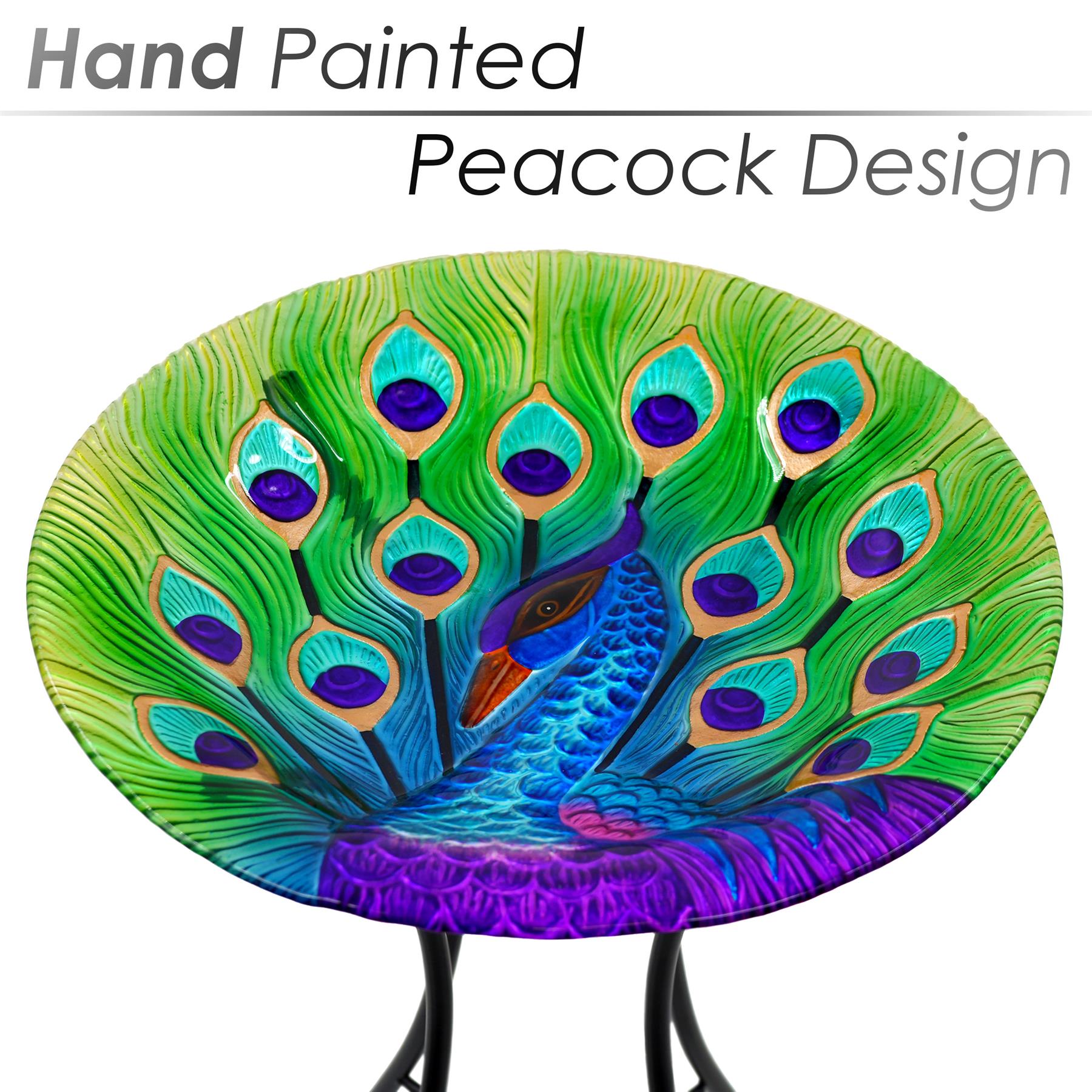 Garden Bird Bath Peacock Design Free Standing by GEEZY - The Magic Toy Shop