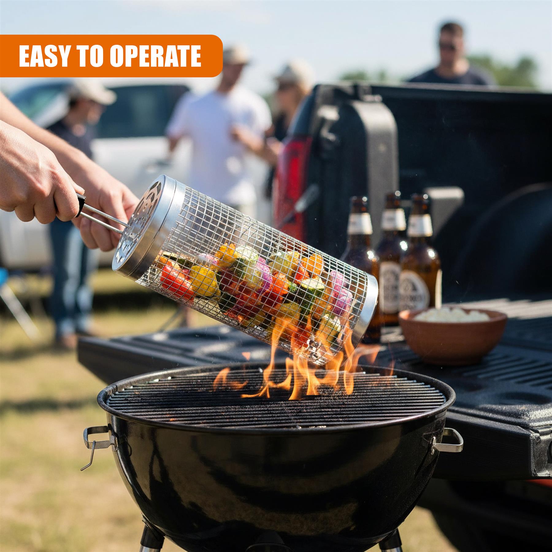 Rolling Grill Basket