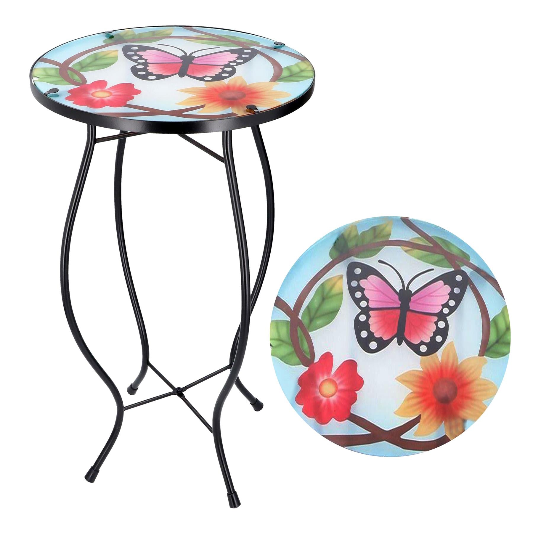 Round Side Mosaic Table With Small Butterfly Design by GEEZY - The Magic Toy Shop