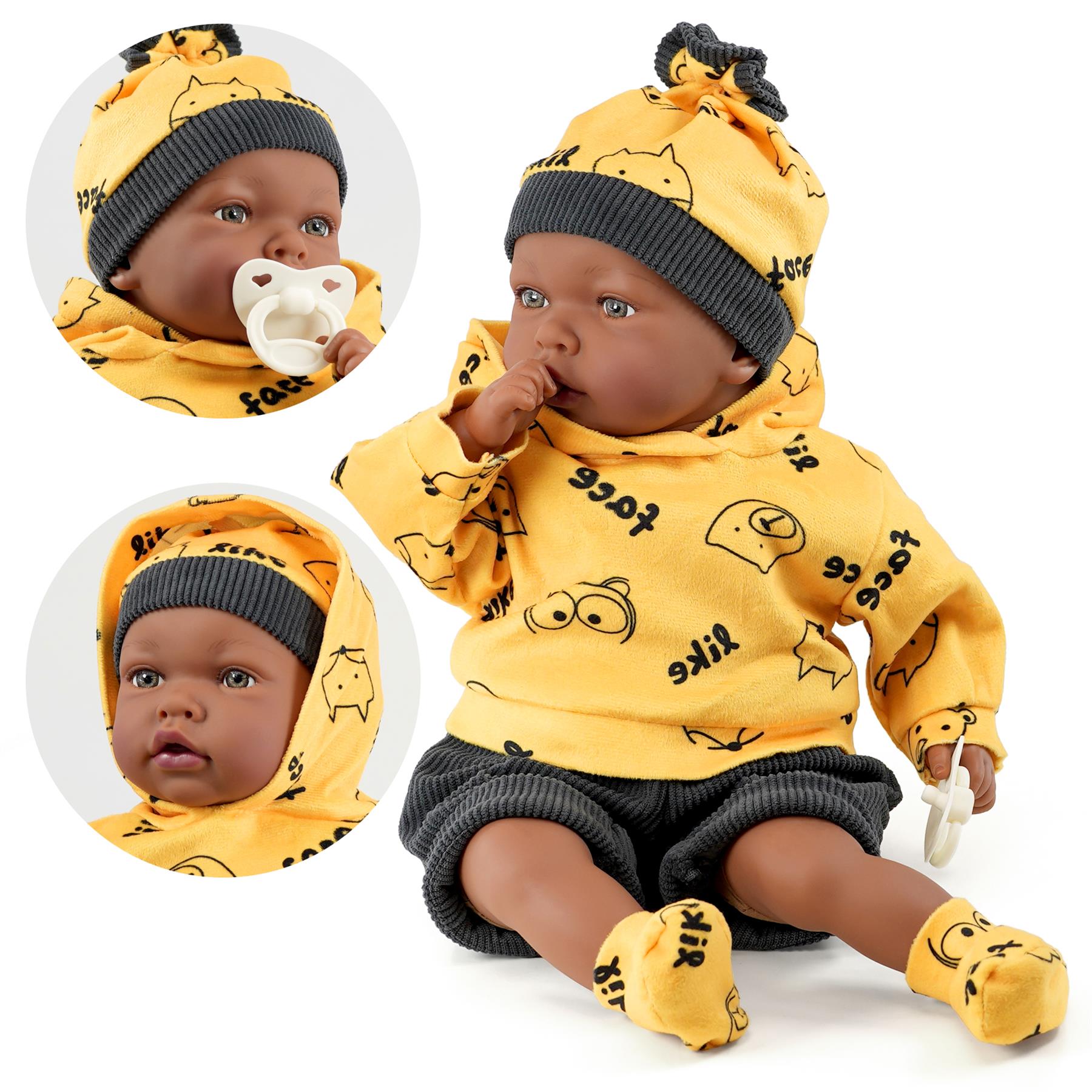 BiBi Black Baby Doll "Jax" (45 cm / 18") by BiBi Doll - The Magic Toy Shop